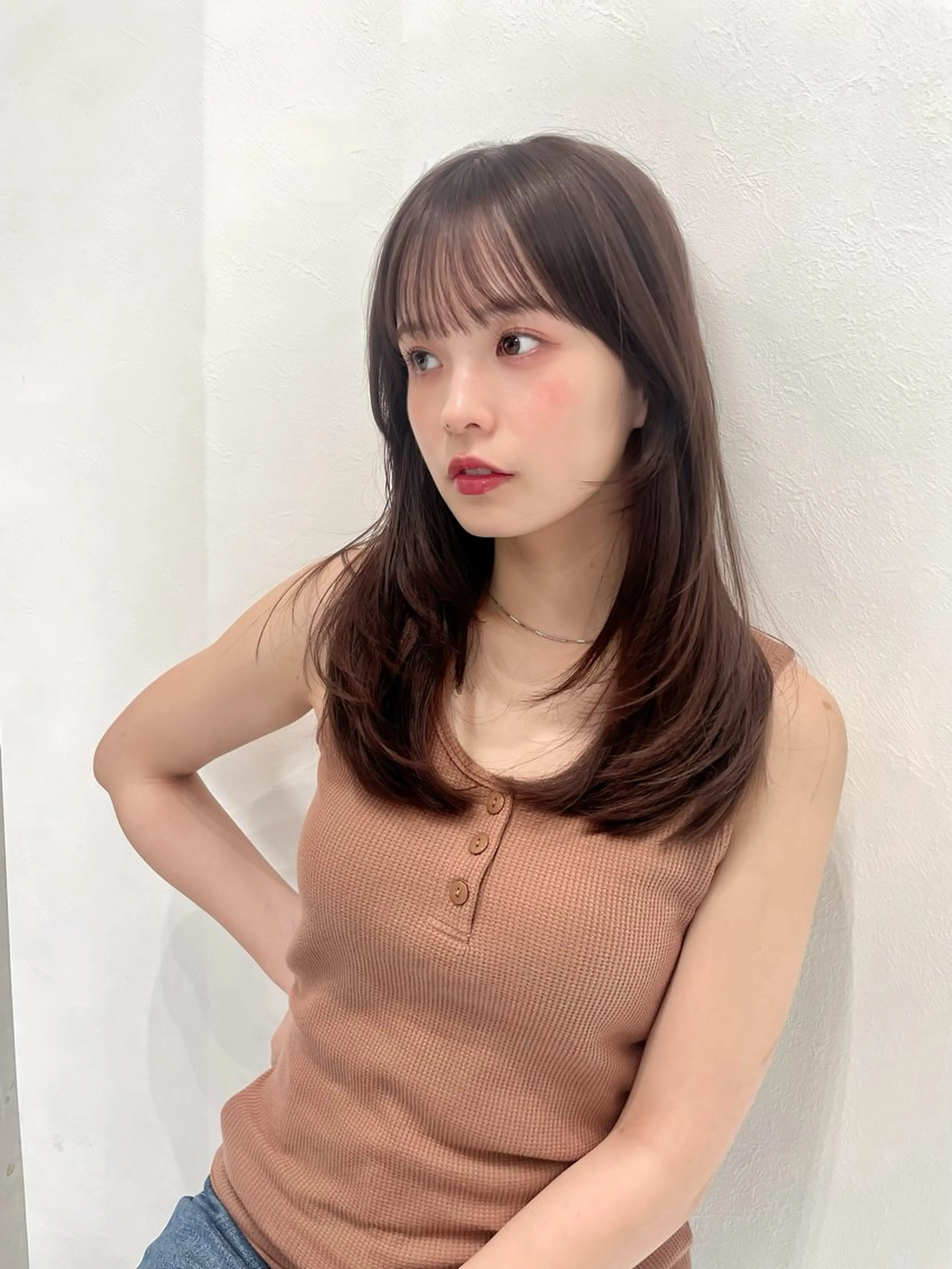 セミロング カラー 似合わせ/小顔/ 韓国✨KAITOのヘアスタイル