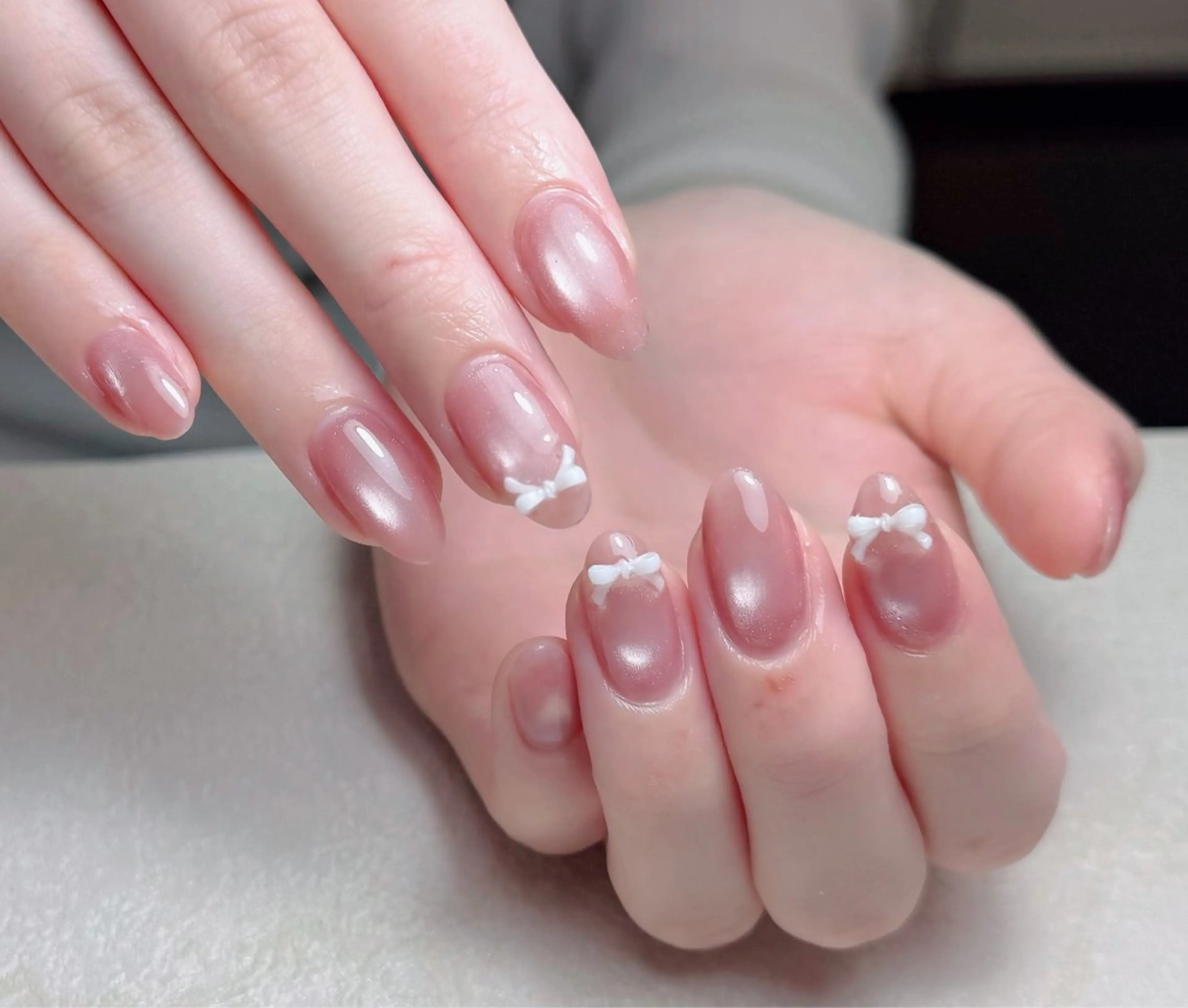 ネイル アートネイル 長さ出し フレンチネイル ジェルネイル ガーリー ハンドネイル 中野駅から2分 MEO NAILのネイルデザイン