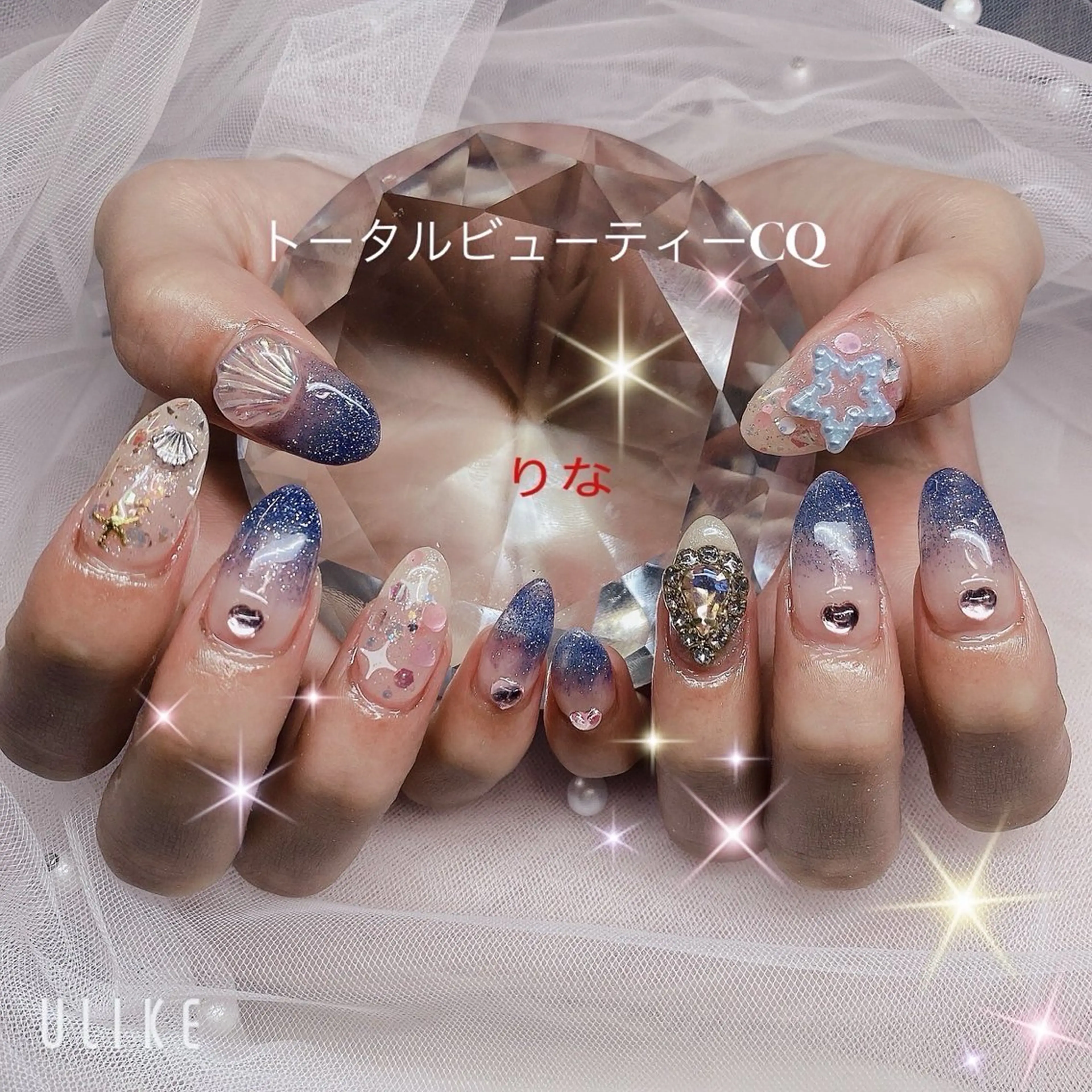 ハンドネイル長さ出し10本➕持ち込みデザイン15980円LINE公式かホットペッパーなら11980円キャンペーン中の写真