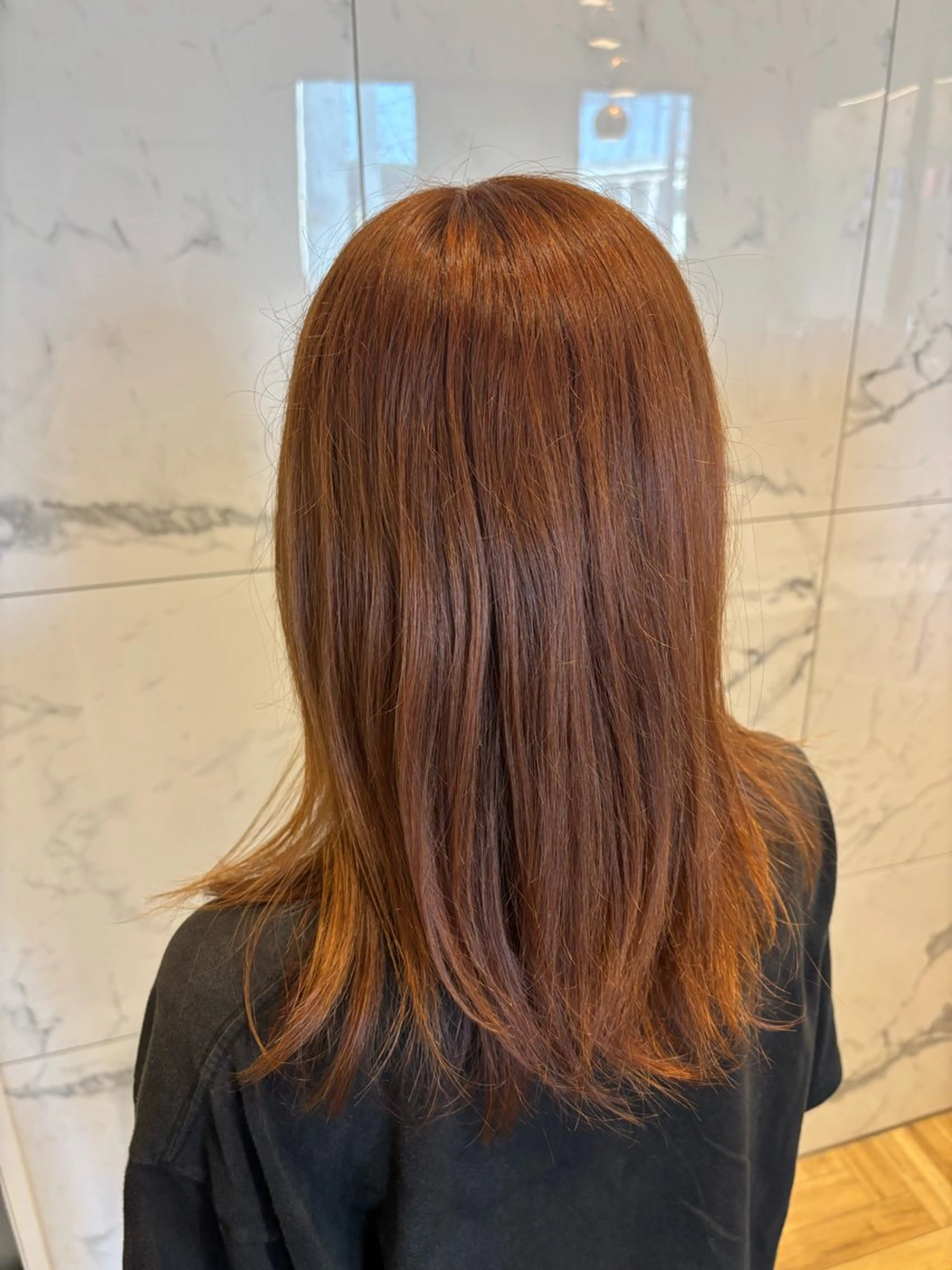 カラー オレンジ ヘアカラー 木村 綺音のヘアスタイル