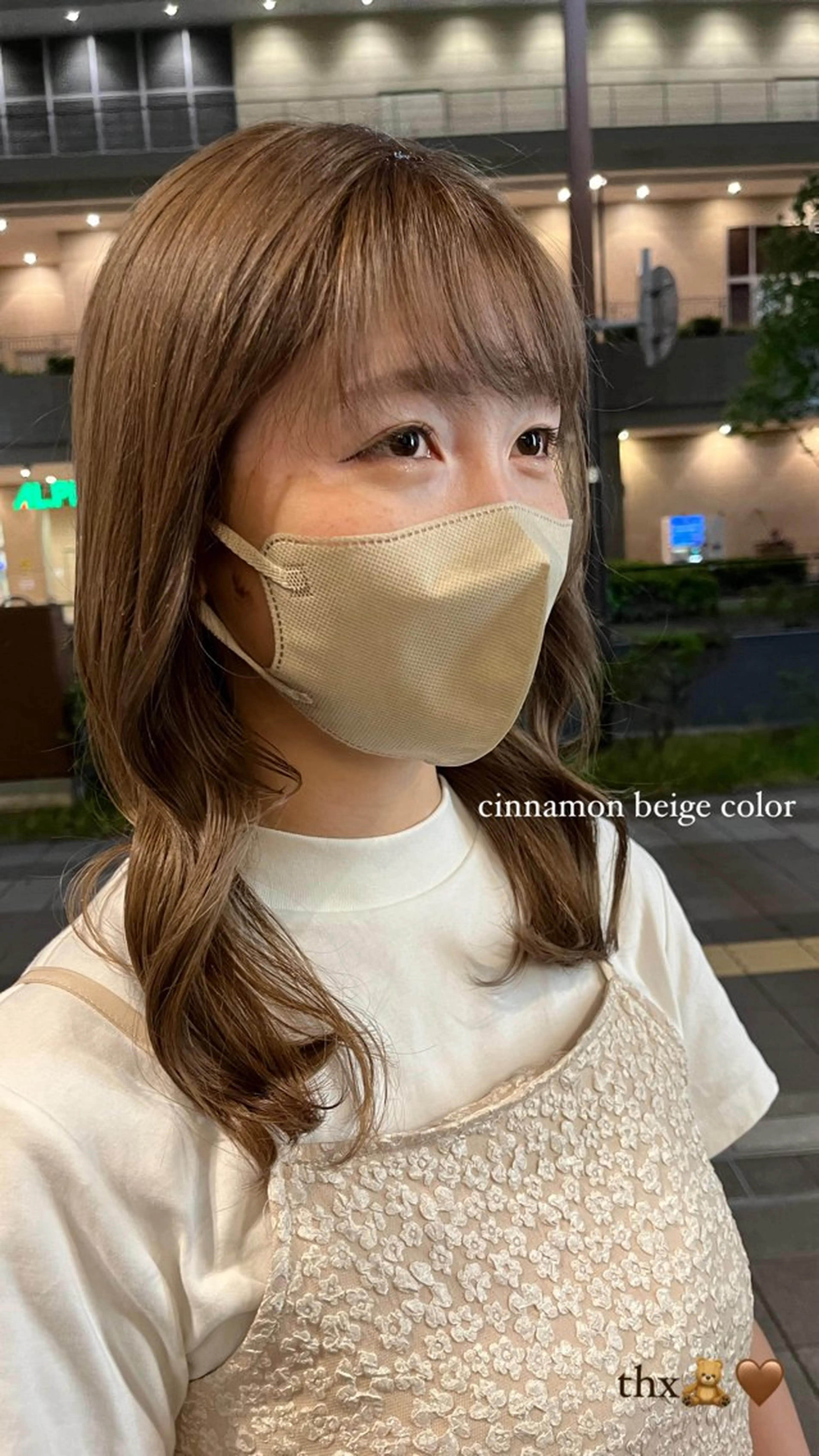 ミディアム ヘアカラー ブリーチ/縮毛/ レイヤー🥝ルナのヘアスタイル