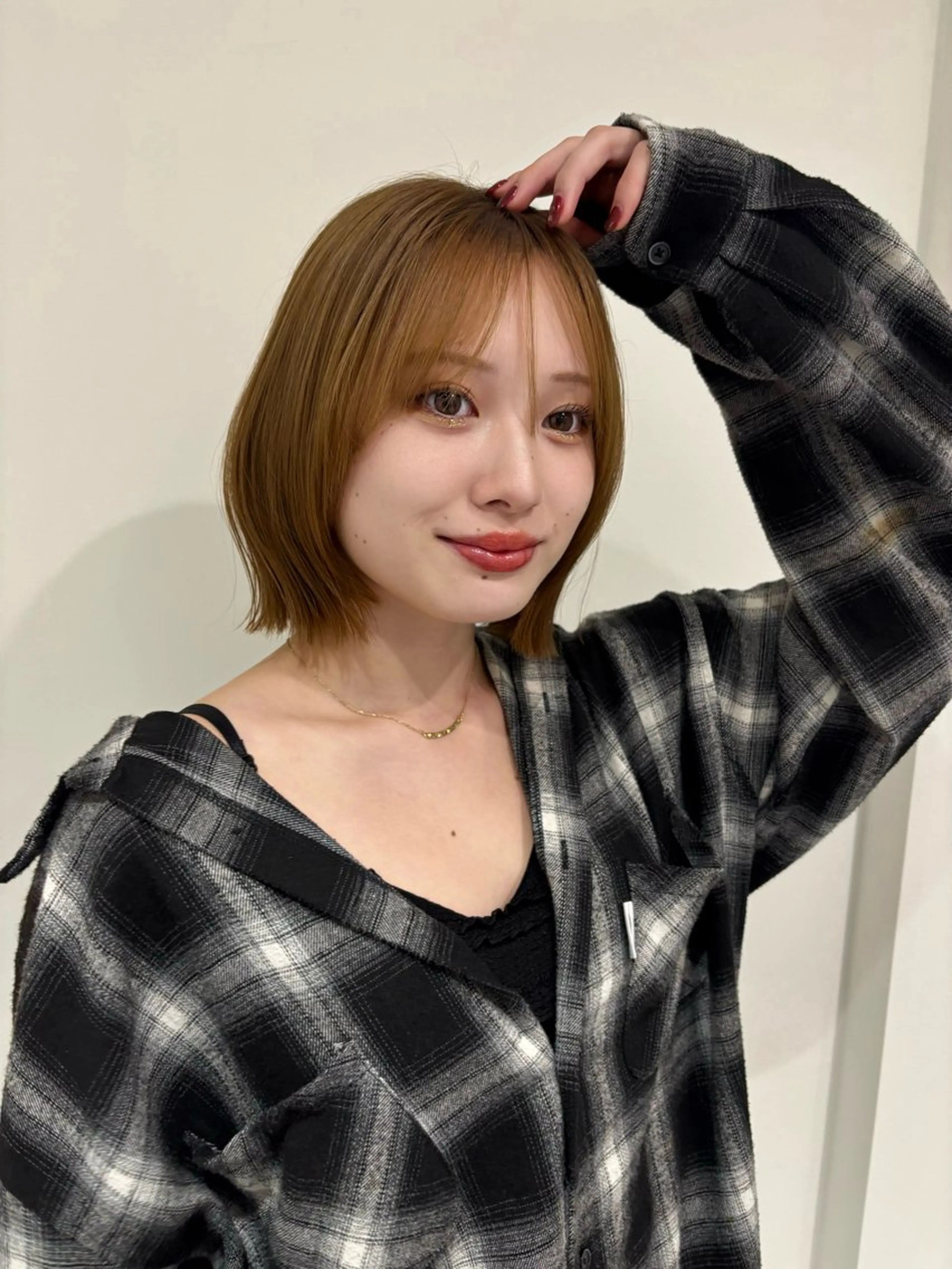 ミディアム カラー ベージュカラー ブリーチ ブラウンカラー ケアブリーチ カシス カット ヘアカラー トリートメント レイヤー/ボブモデル 募集中🕊️正源のヘアスタイル