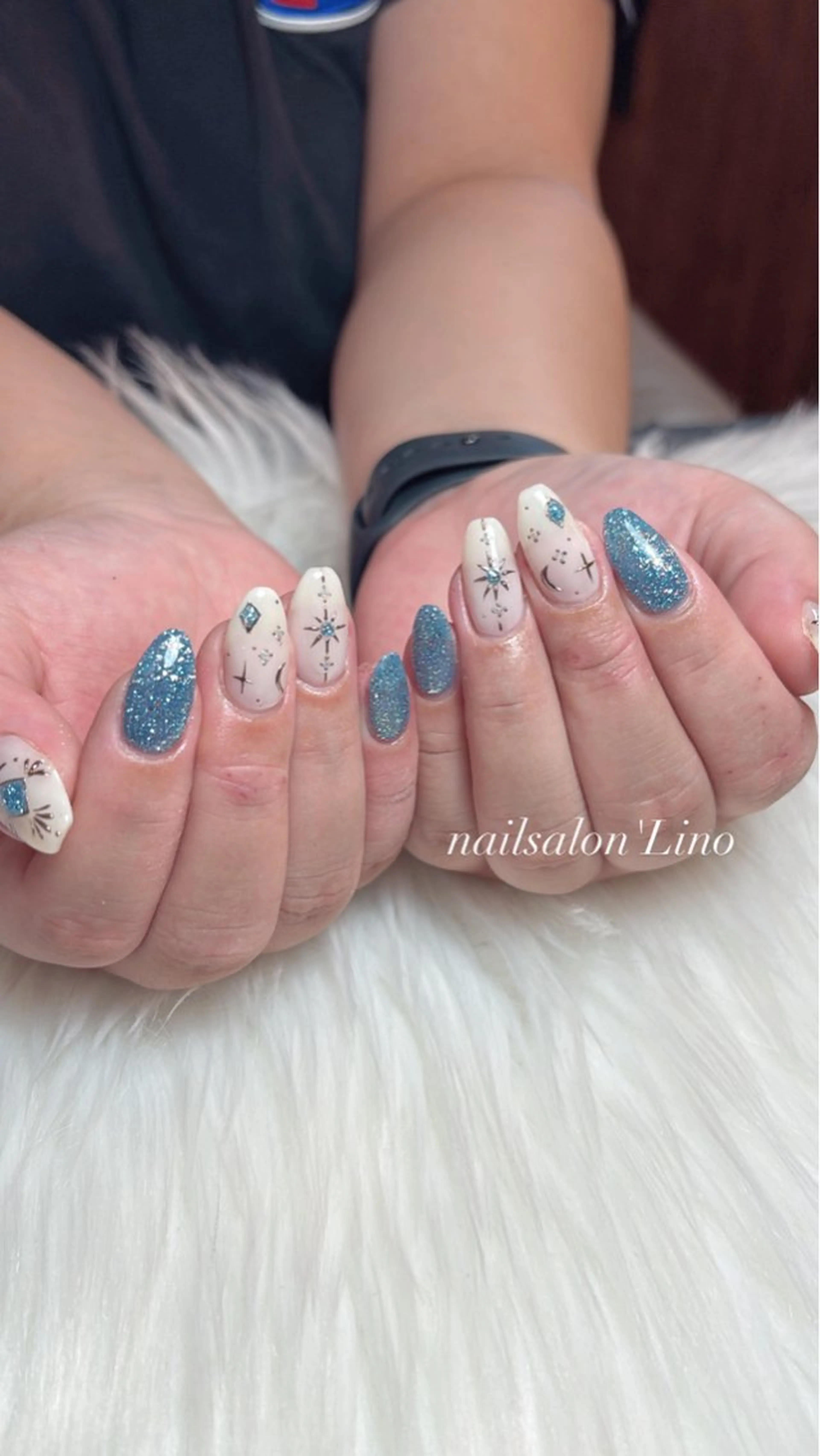 ネイル アートネイル フラッシュネイル キラキラネイル ハンドネイル Lino𓂃⟡.· Chizuruのネイルデザイン