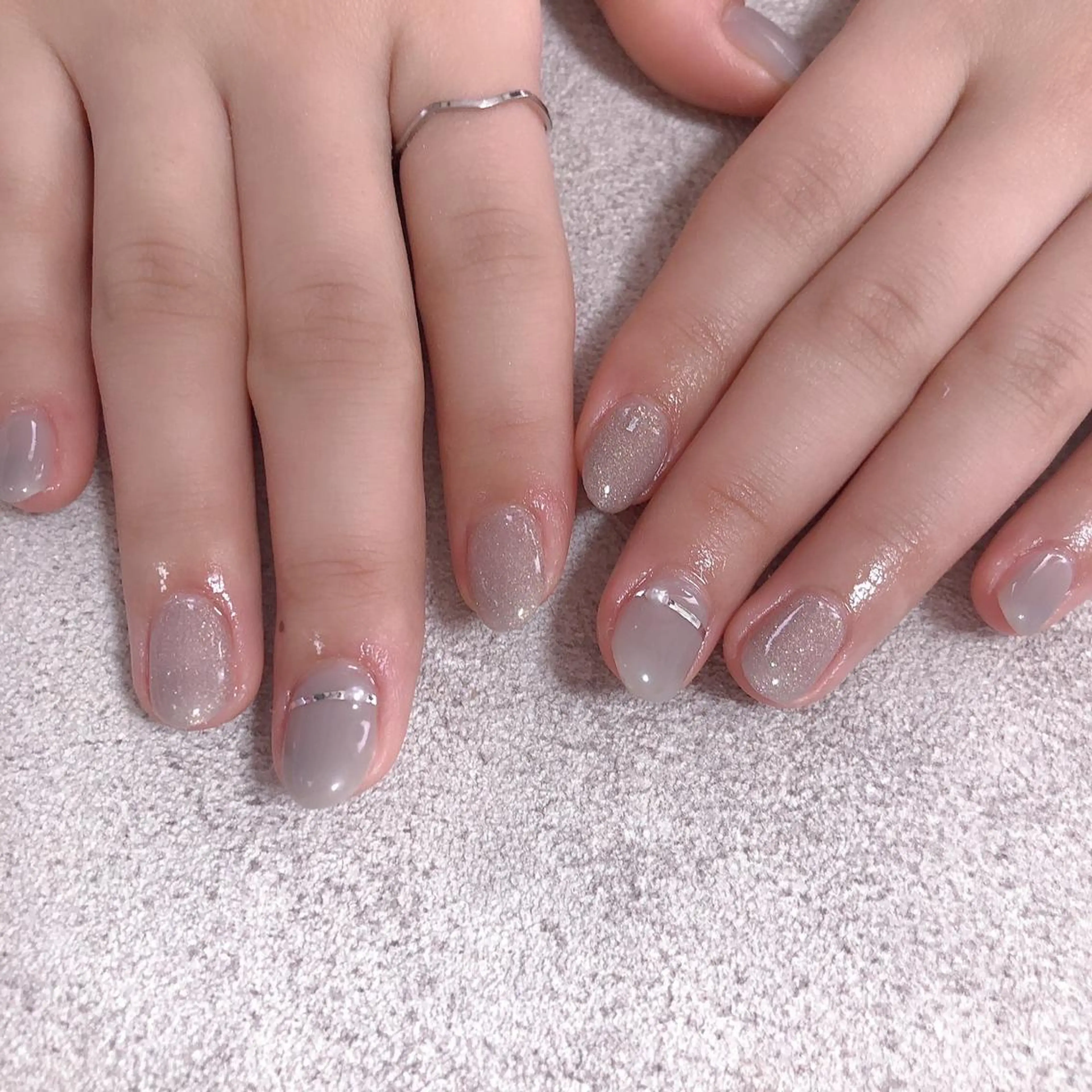 ネイル オーロラネイル フラワーネイル フットネイル フレンチネイル ジェルネイル Mogu nail 二子玉川のネイルデザイン