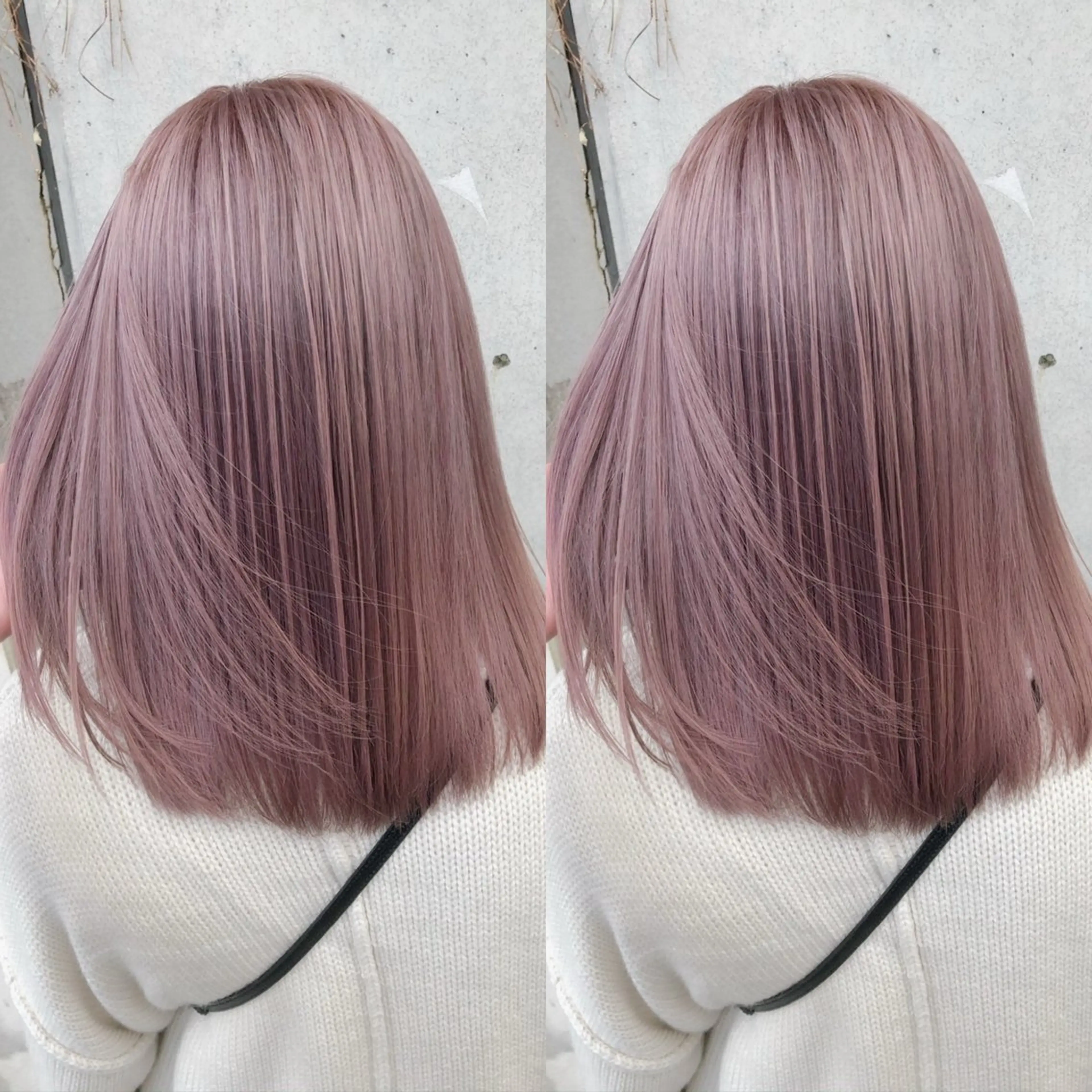 ミディアム カラー ベージュカラー ミルクティーベージュ ピンクカラー ヘアカラー トリートメント ヘアセット ブリーチ無しダブル カラー🦕まどかのヘアスタイル