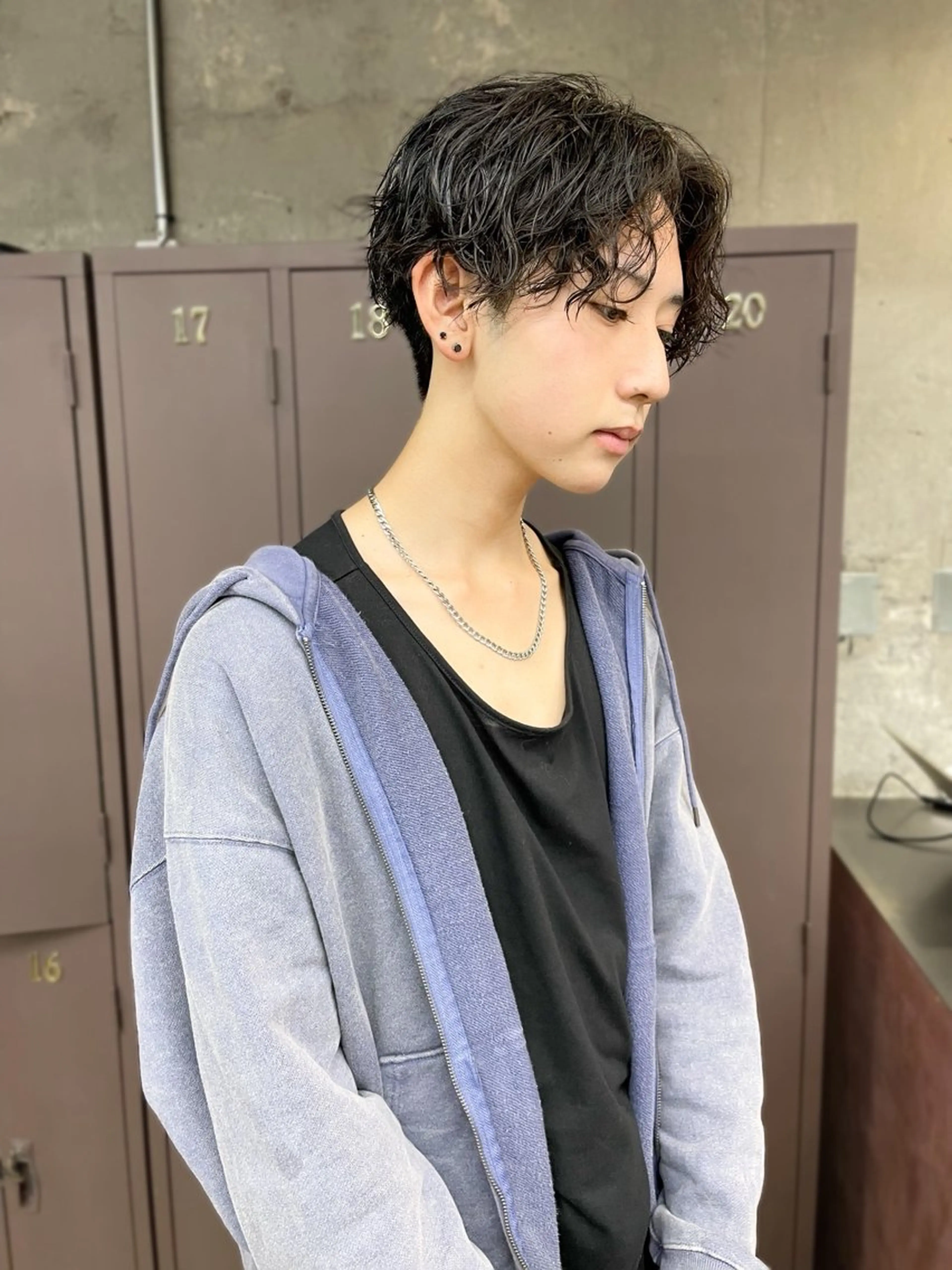 ショート パーマ メンズ メンズパーマ ツイストスパイラルパーマ くせ毛 スパイラルパーマ カット パーマ フェザーパーマ/ 山口大輝のヘアスタイル