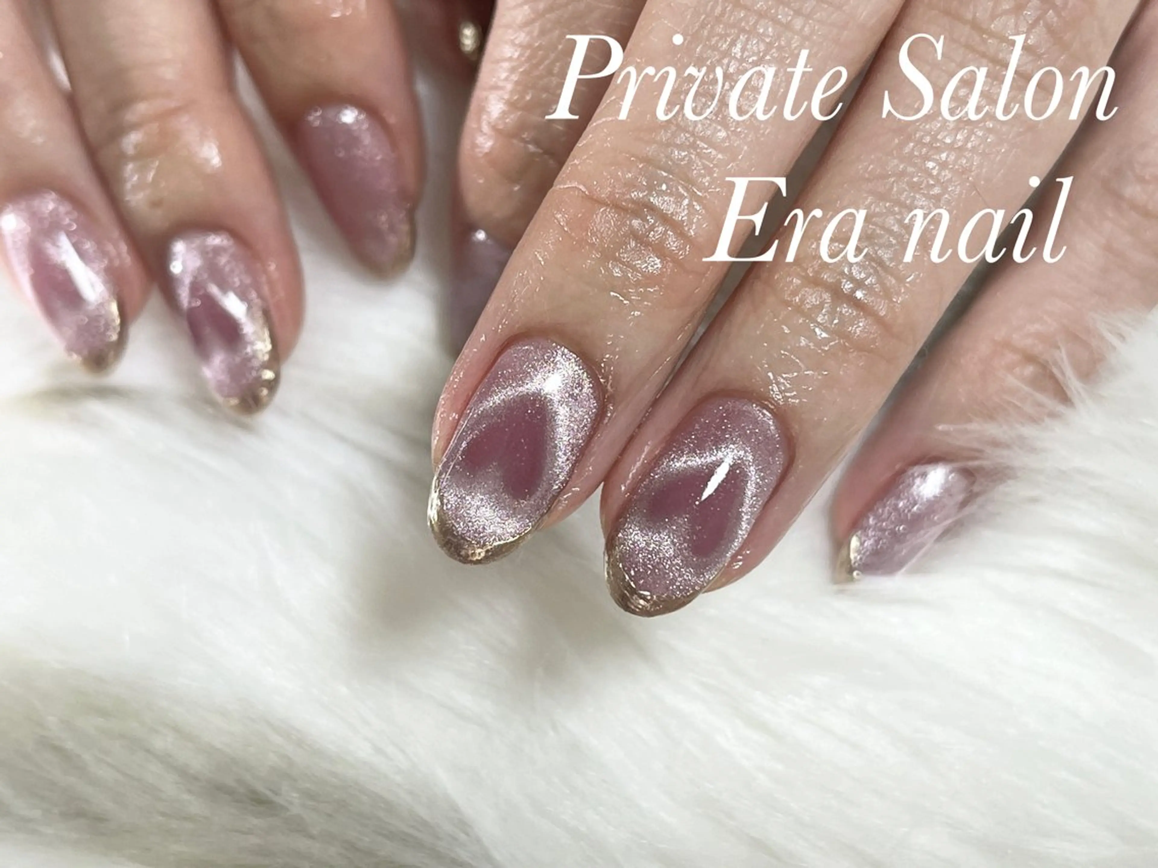 ネイル ハート マグネットネイル Era nailのネイルデザイン