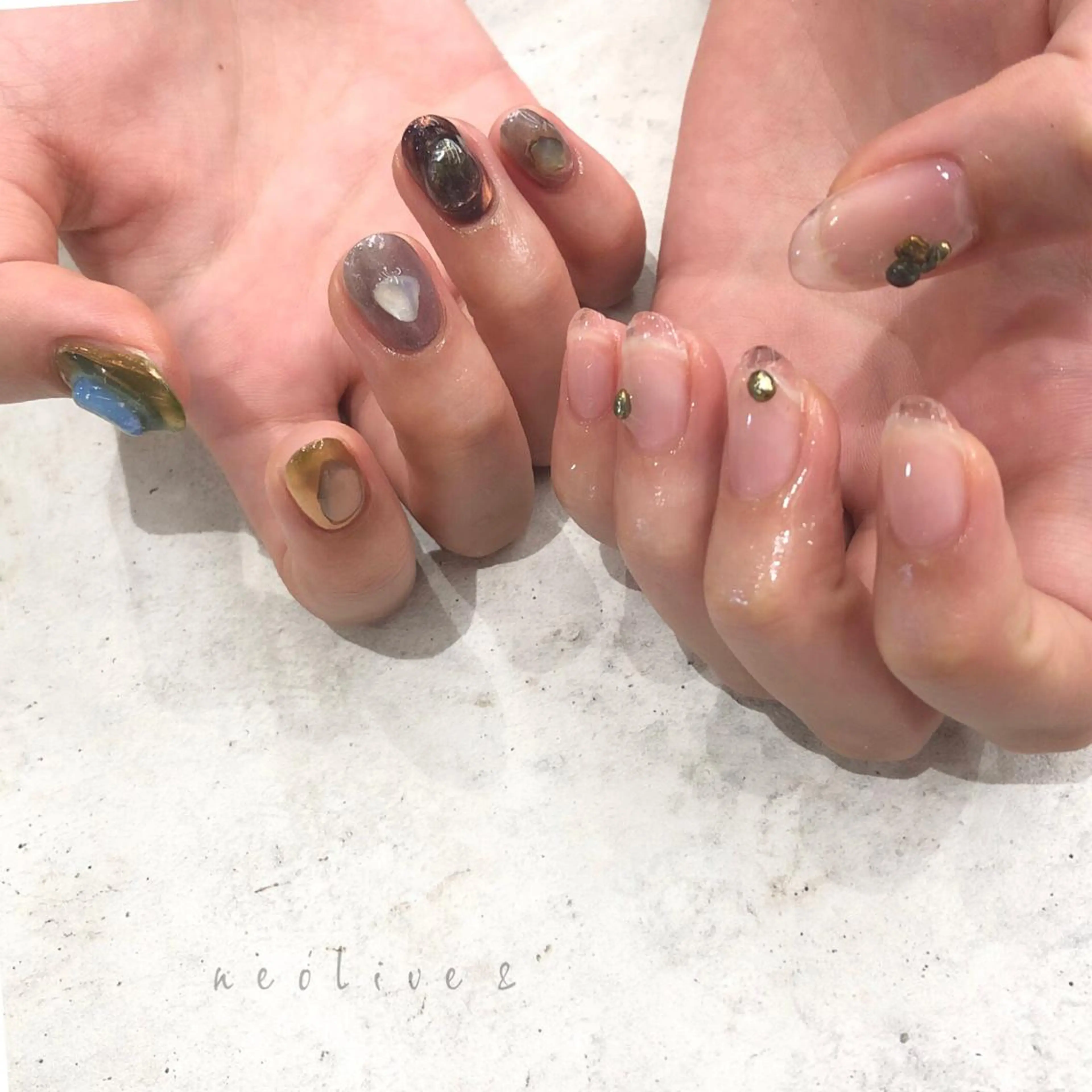 ネイル 長さ出し ハンドネイル Yuriko Omi パラジェル/渋谷のネイルデザイン