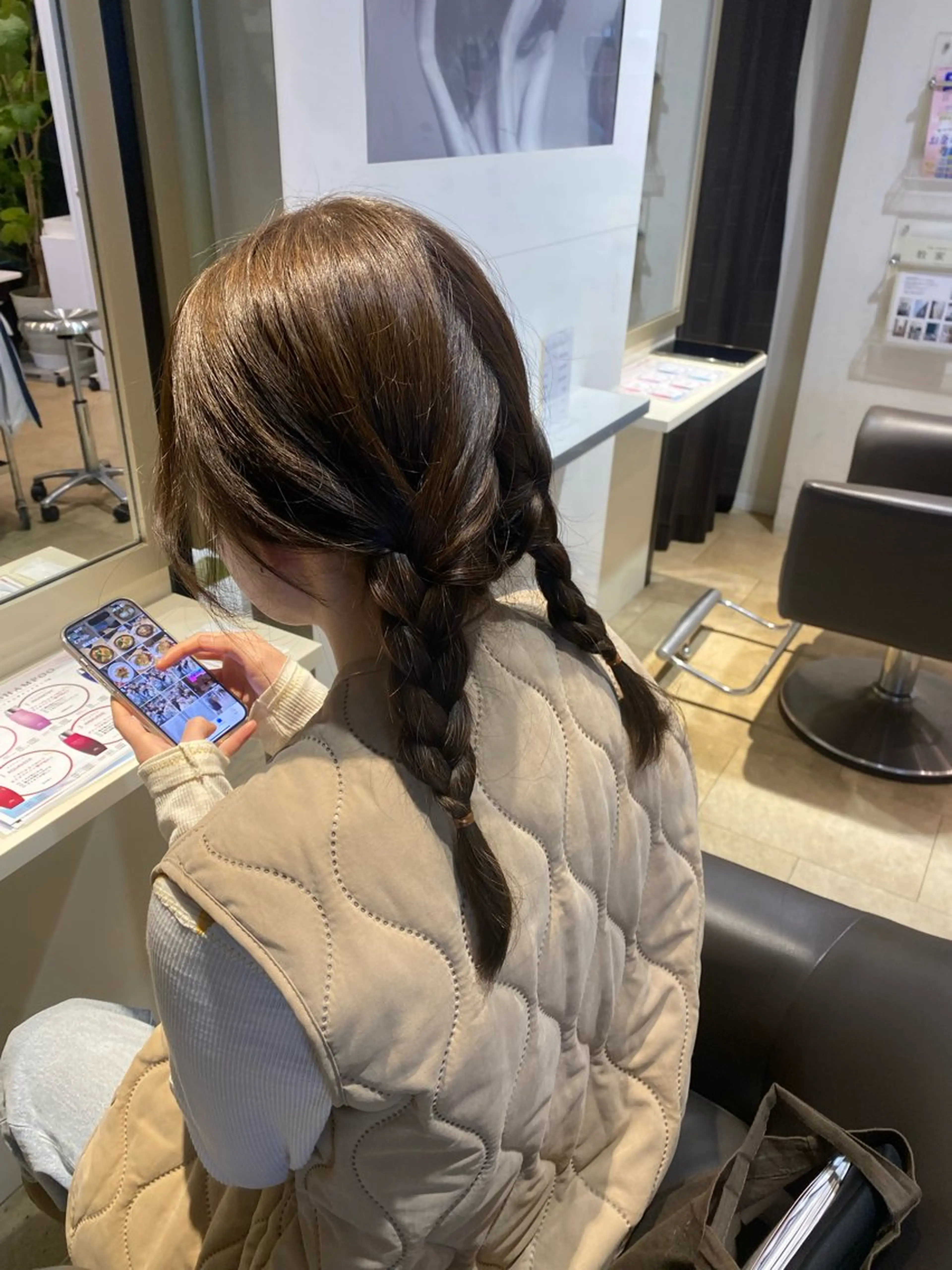 セミロング カラー ヘアアレンジ あいり 福岡美容師のヘアスタイル