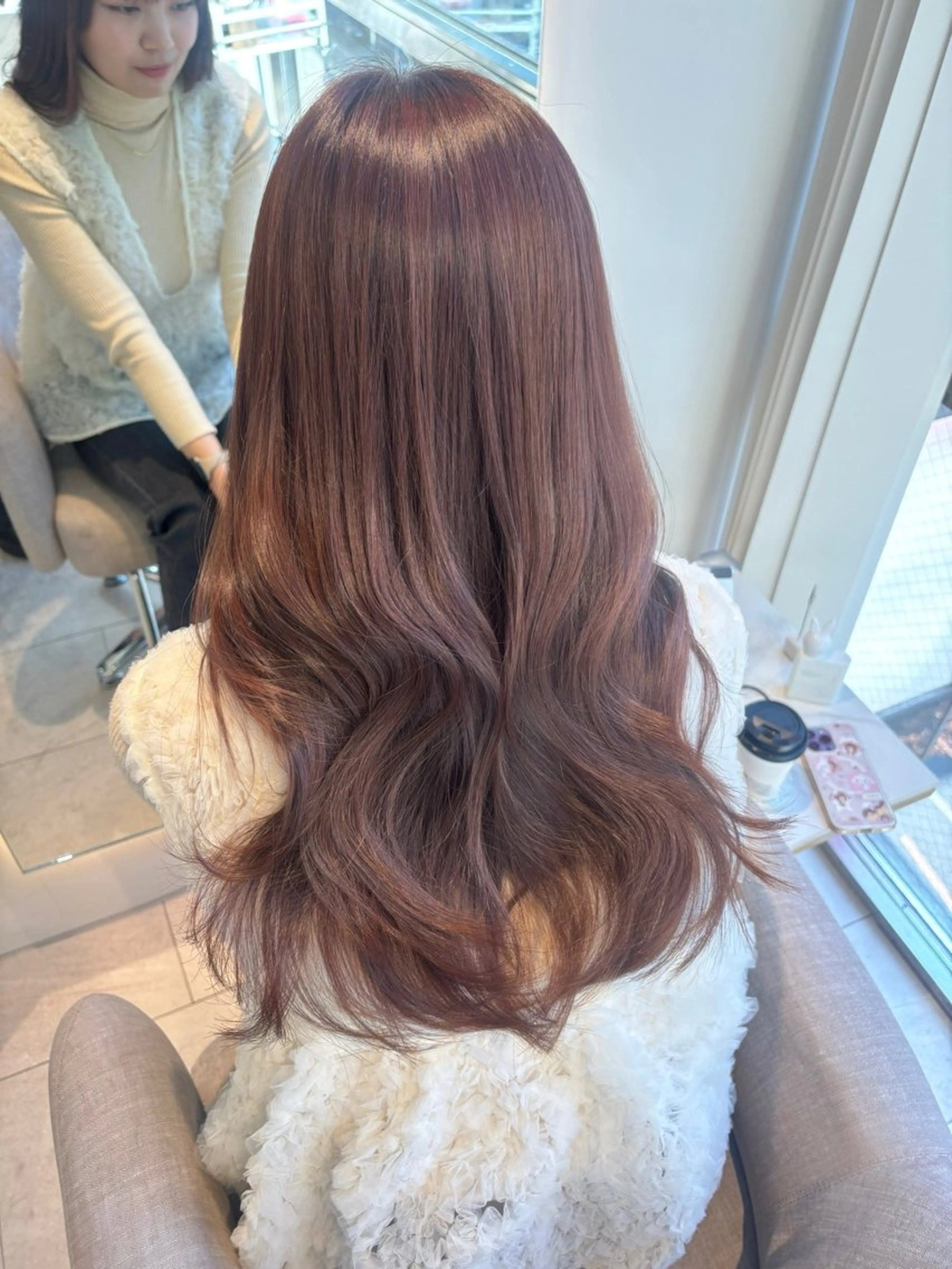 ロング ピンクブラウン レイヤーカット/ 透明感カラー🤍楓のヘアスタイル