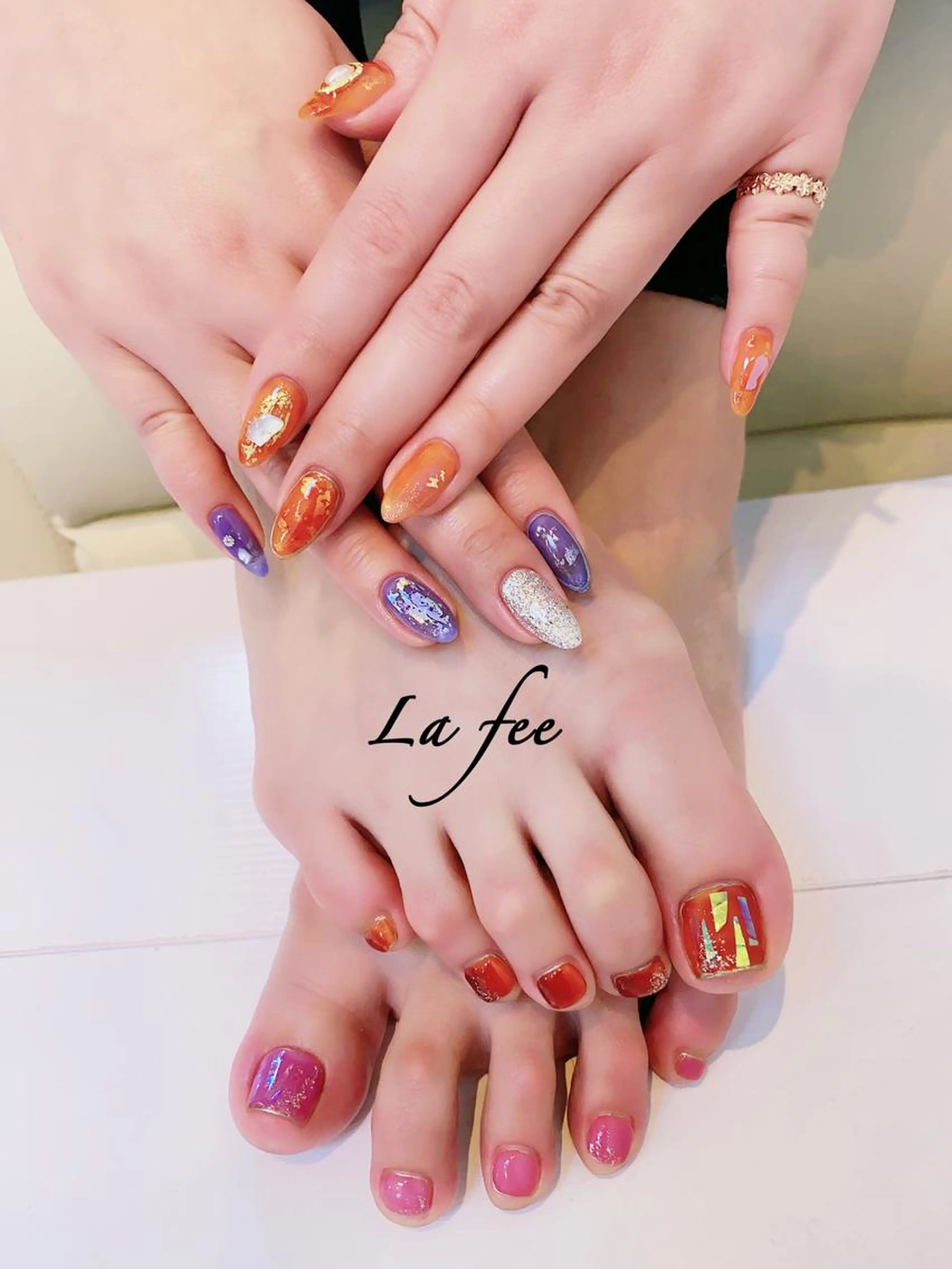 ❣️ハンド＋フット持ち込みデザイン100分❣️🌟初回&当店ソフトジェル付替オフ無料・ケア込みの写真