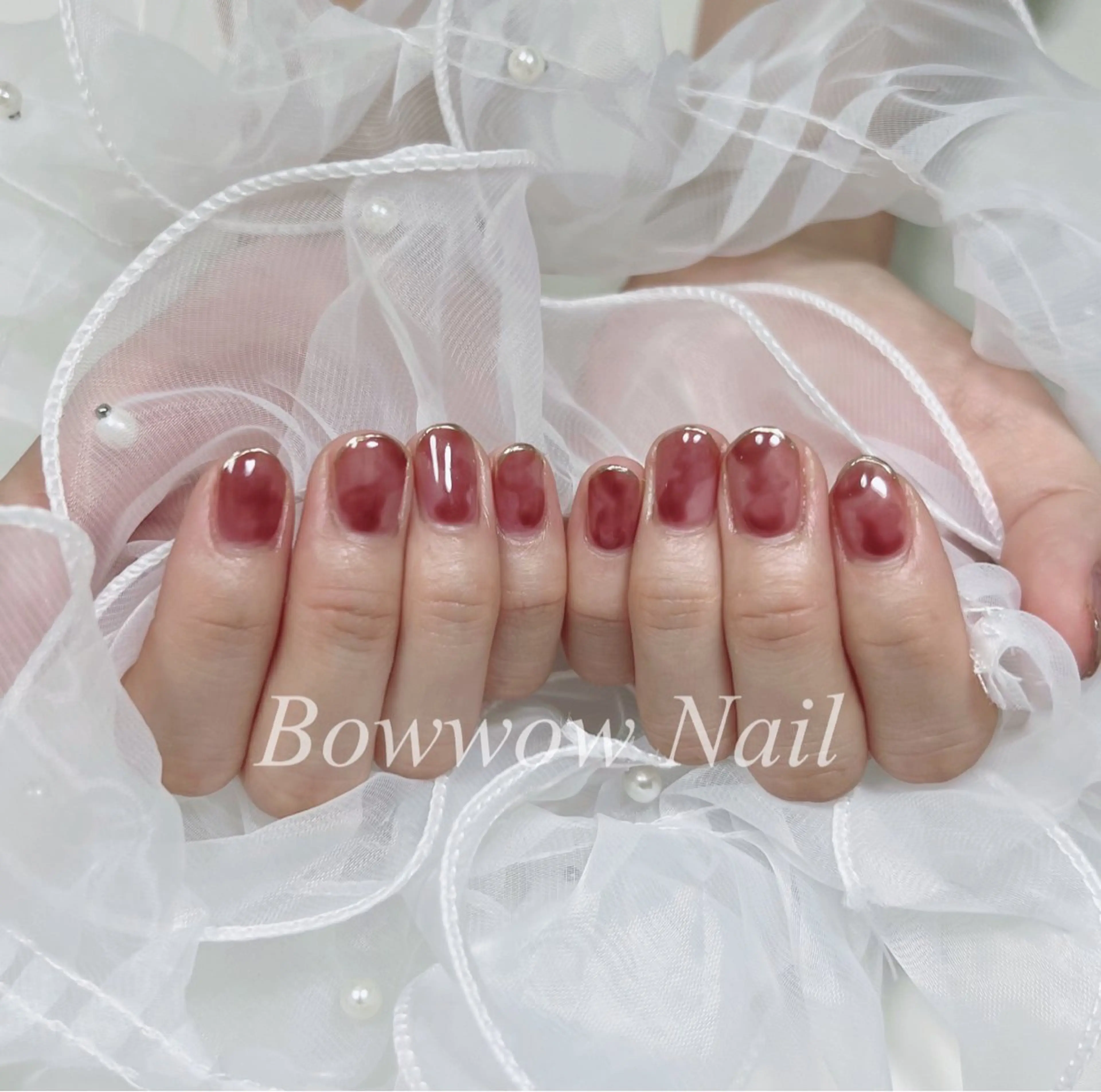 ネイル フレンチネイル ミラーネイル ニュアンスネイル Bow wow Nail さや🧸のネイルデザイン