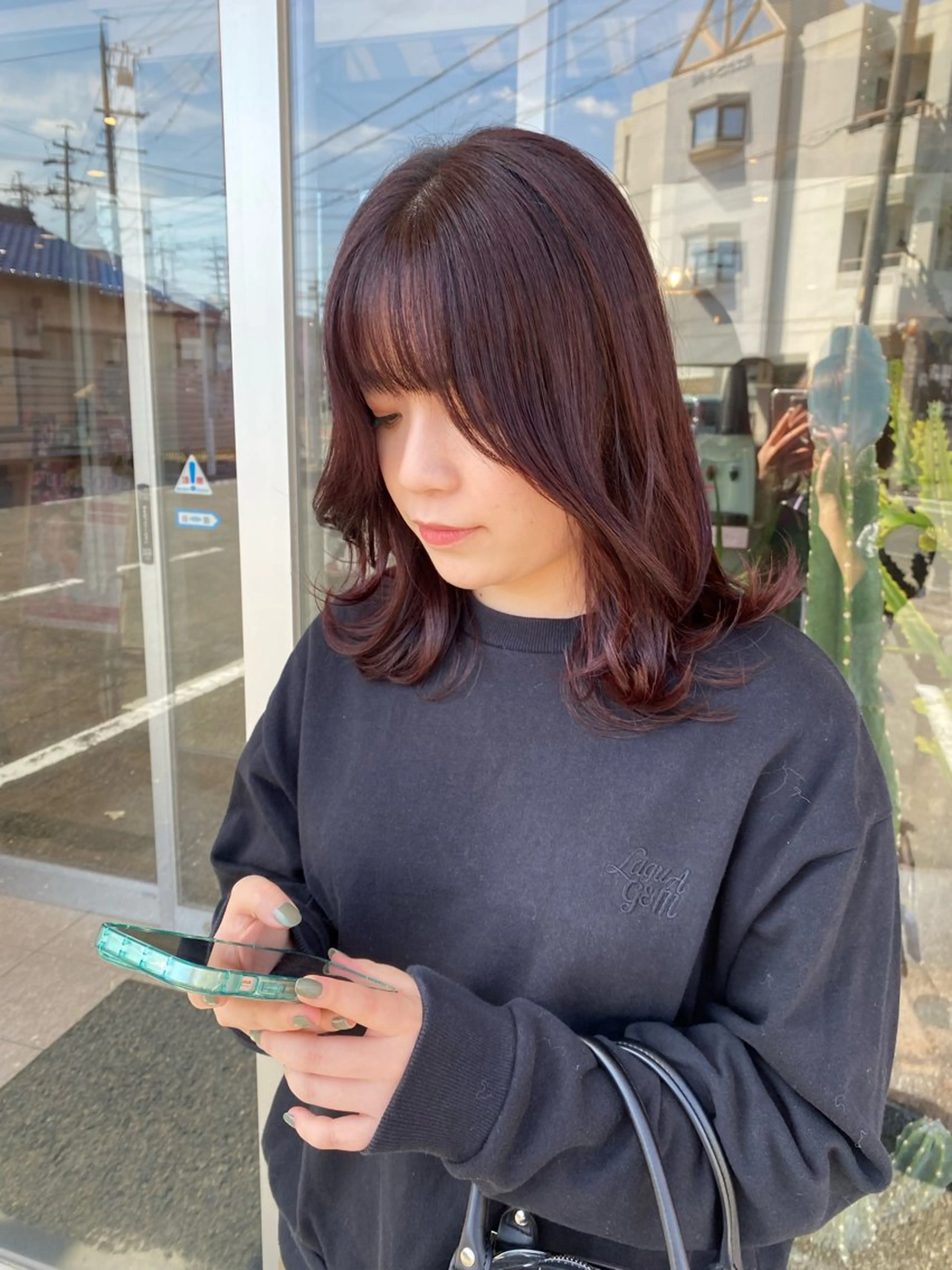 ミディアム カラー ブラウンカラー ラベンダーカラー レッドカラー レッドブラウン 成人式カラー/ダブル カラー🧸こころのヘアスタイル