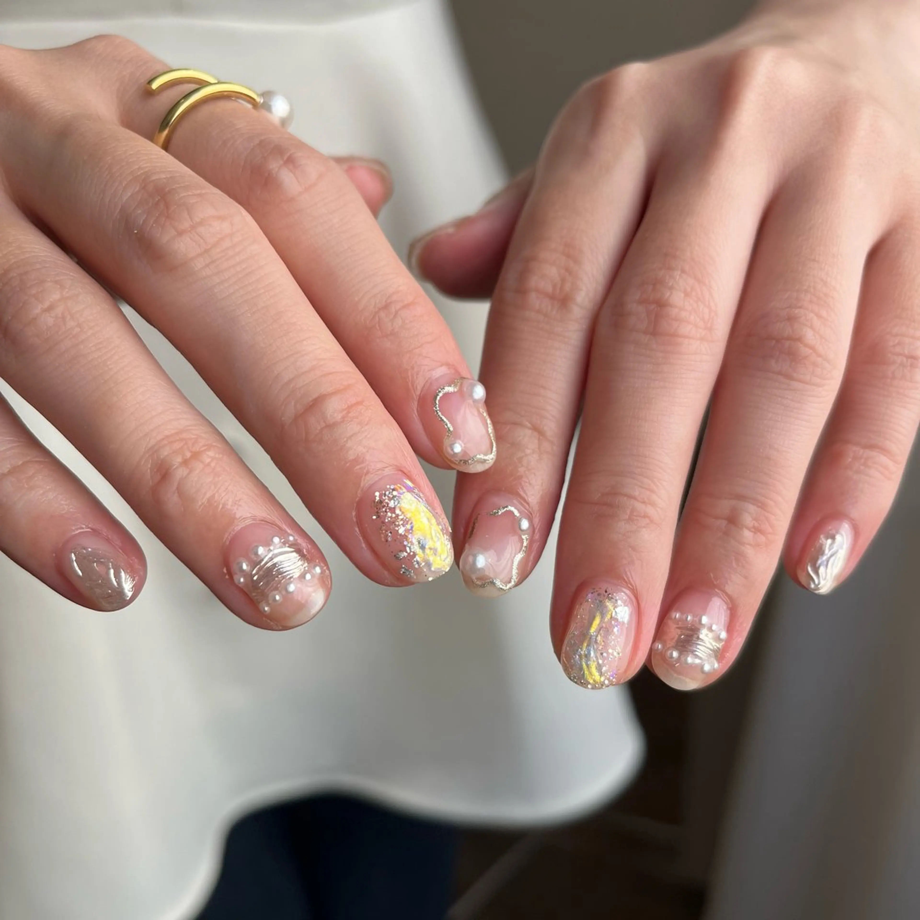 ネイル クリアネイル 春ネイル nail salon soruのネイルデザイン