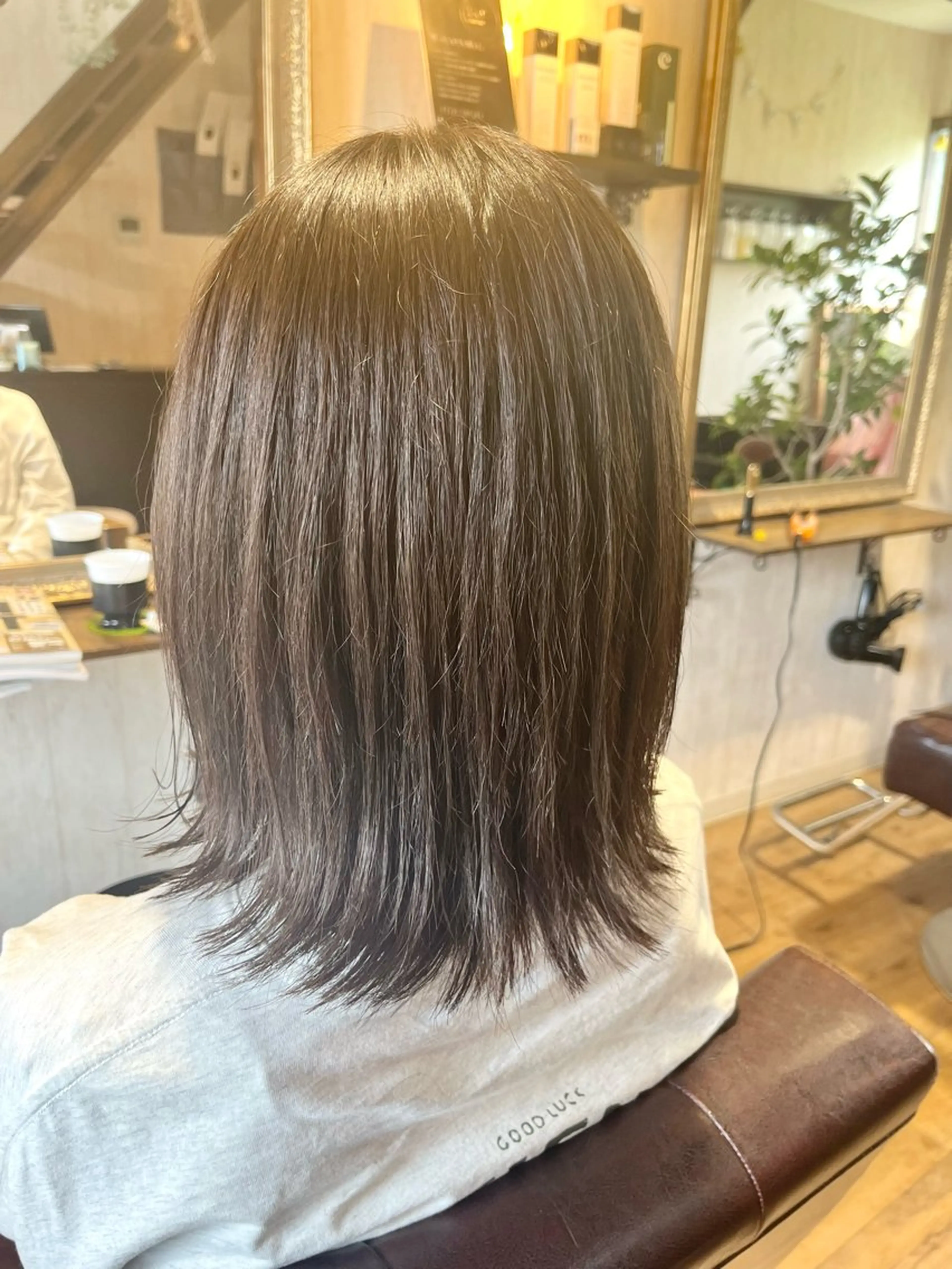 ミディアム カラー 透明感カラー グレージュ パープルカラー カット ヘアカラー トリートメント SORA所属・ＳＯＲＡ Ｉｉｅのヘアスタイル