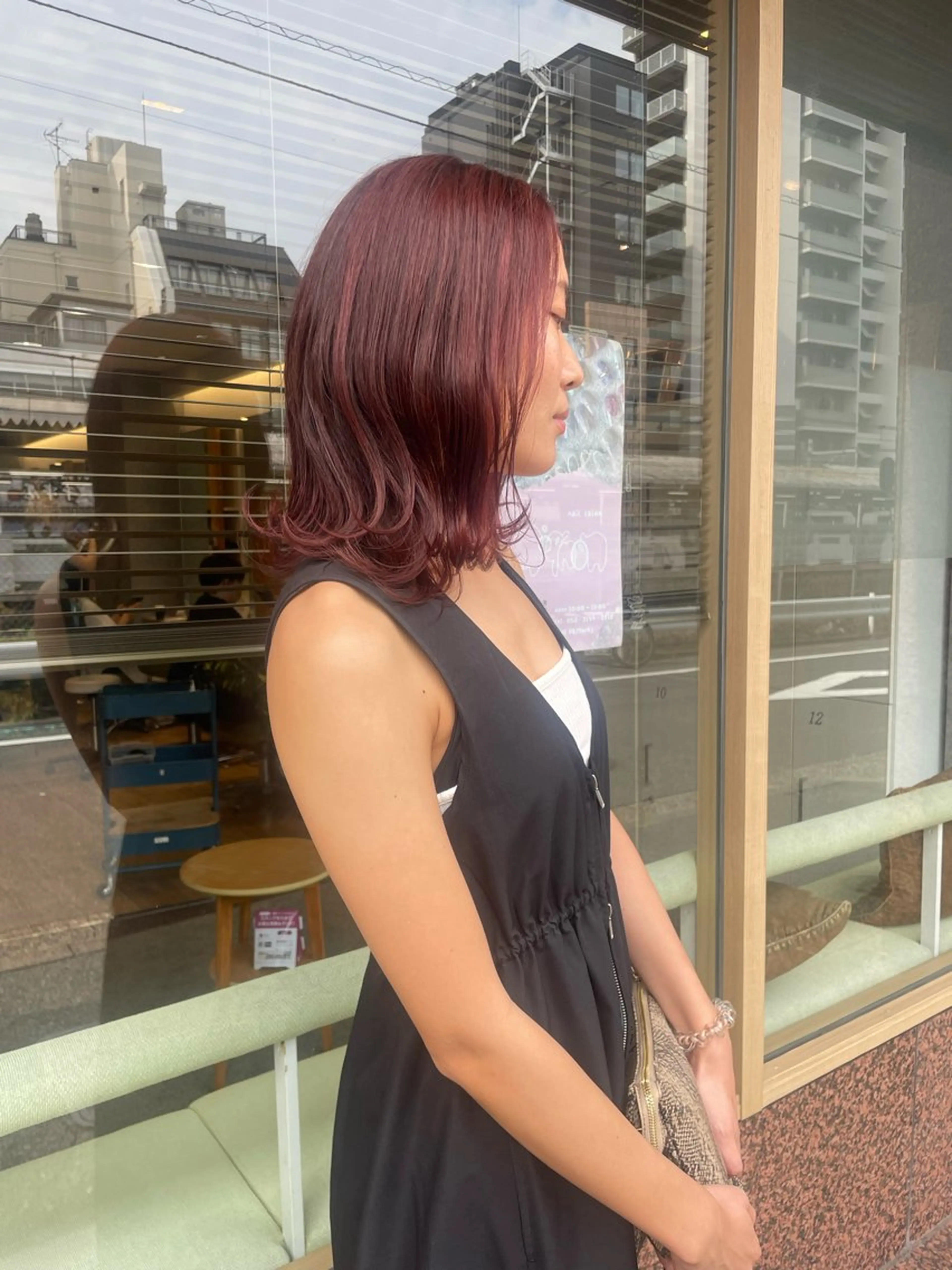 ミディアム カラー レッドカラー 髪質改善/Bloss om🌷高橋沙衣のヘアスタイル