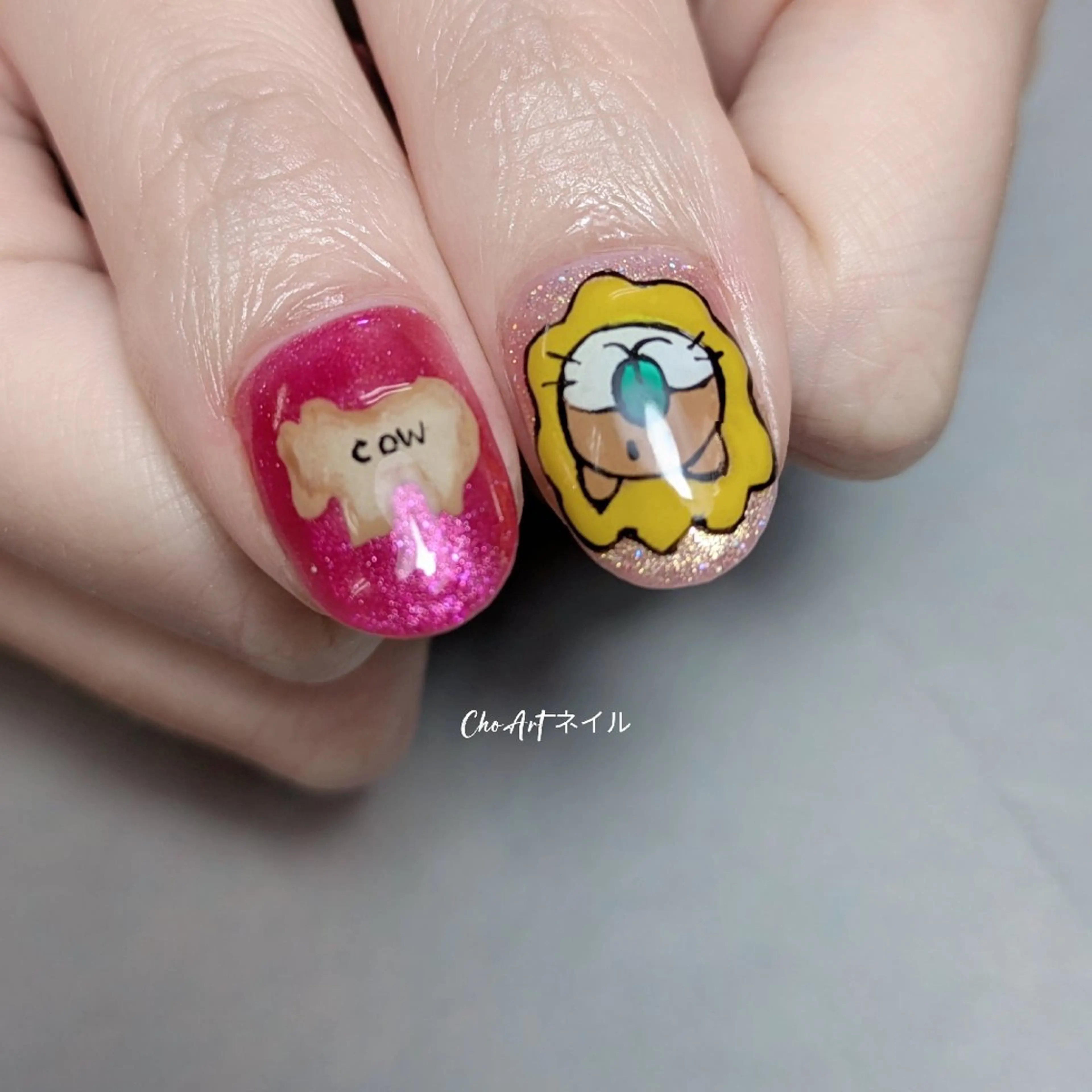 ネイル アートネイル キラキラネイル ラメ(グリッター) マグネットネイル ミラーネイル Cho Artネイル所属・ronronne .のネイルデザイン