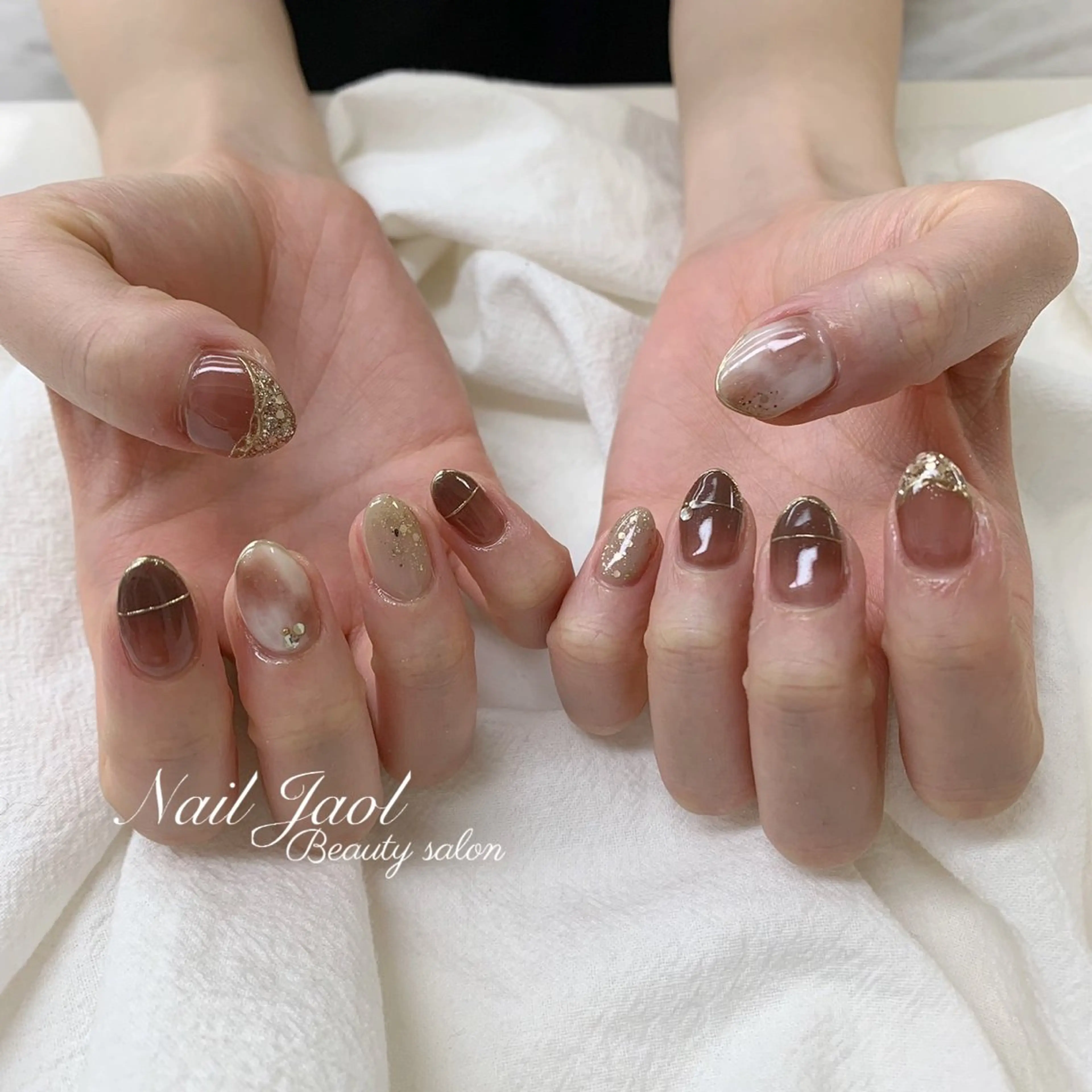 ショート 韓国風ヘア ハンドネイル nail jaol池袋店所属・ネイルJaol 池袋のネイルデザイン