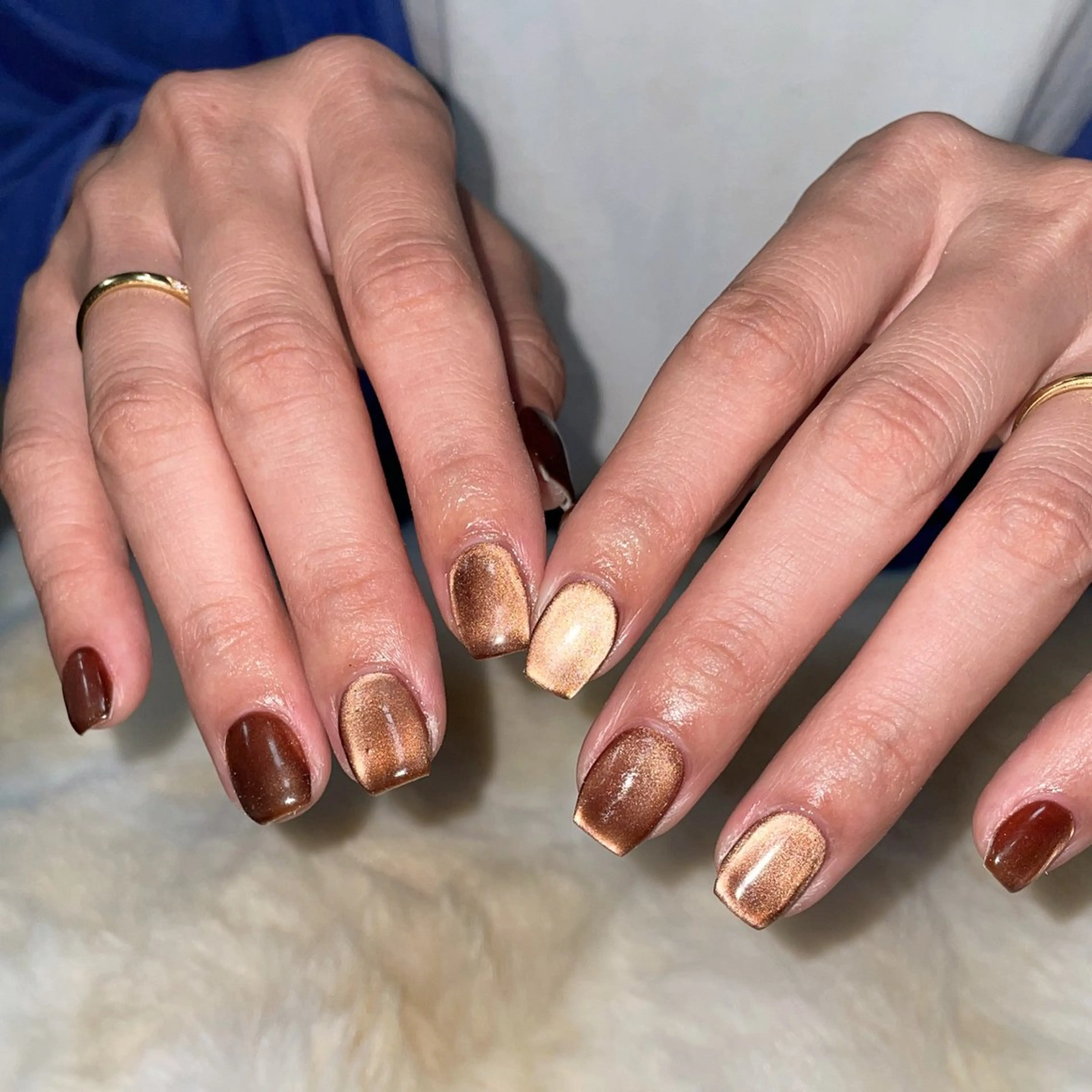 ネイル ブラウン マグネットネイル シンプルネイル ハンドネイル ハンドケア 🎀NAIL🎀 AI🪄︎︎◝✩のネイルデザイン