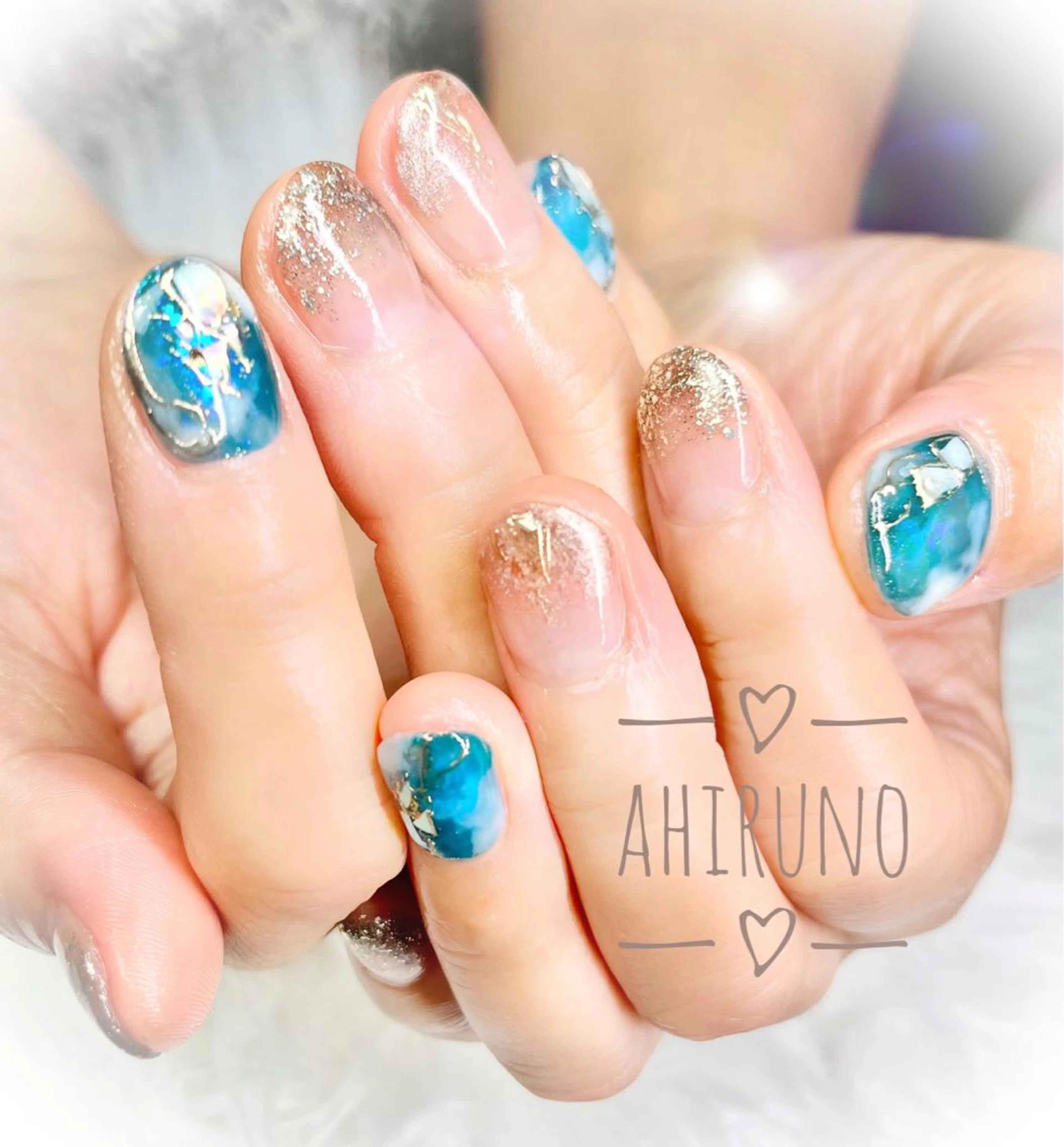 ネイル フットネイル グリーン キラキラネイル ハンドネイル ａｈｉｒｕｎｏ ✿ ｙｕiのネイルデザイン