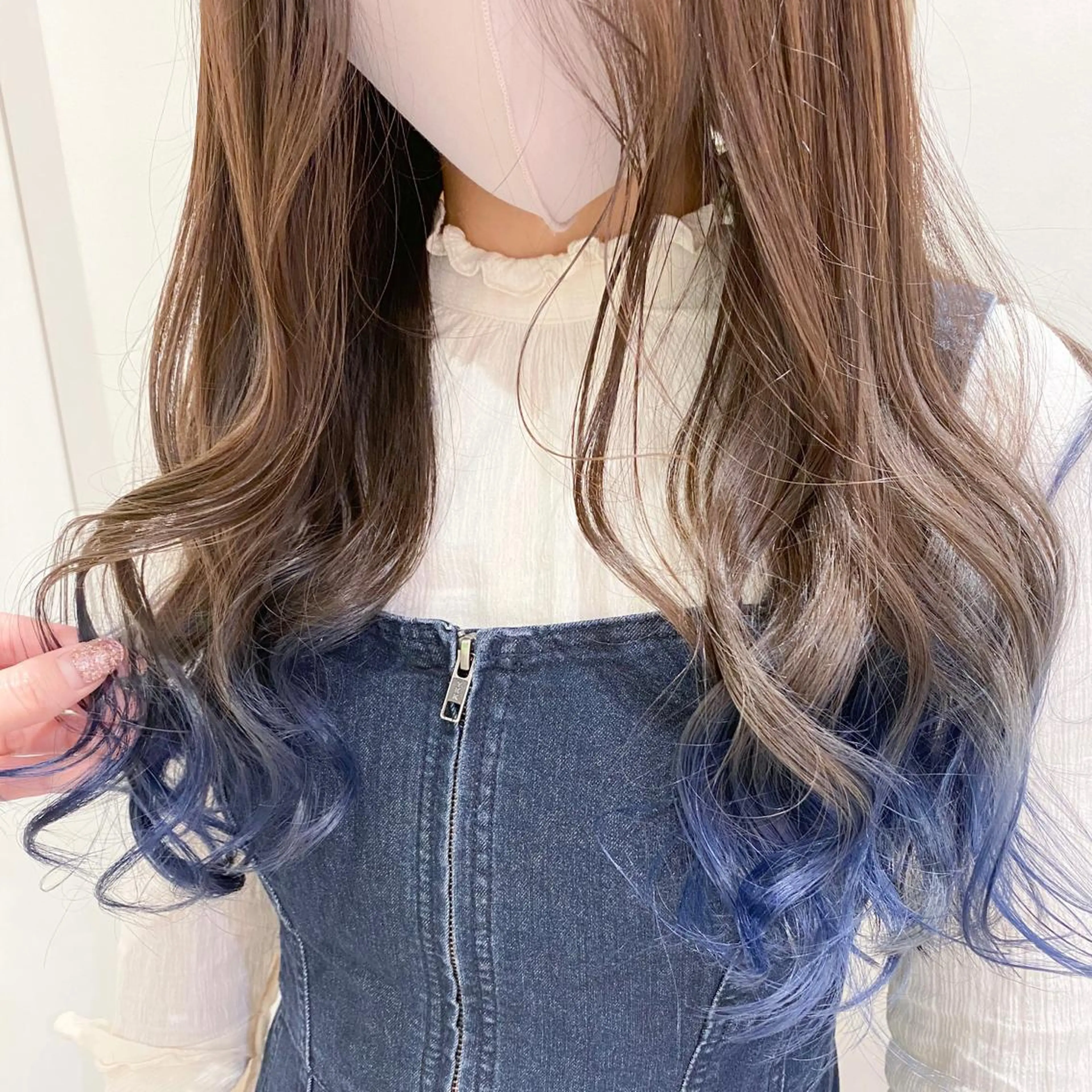 ロング カラー ブリーチ 横浜🍒ルーツカラー エクステ／RIEのヘアスタイル
