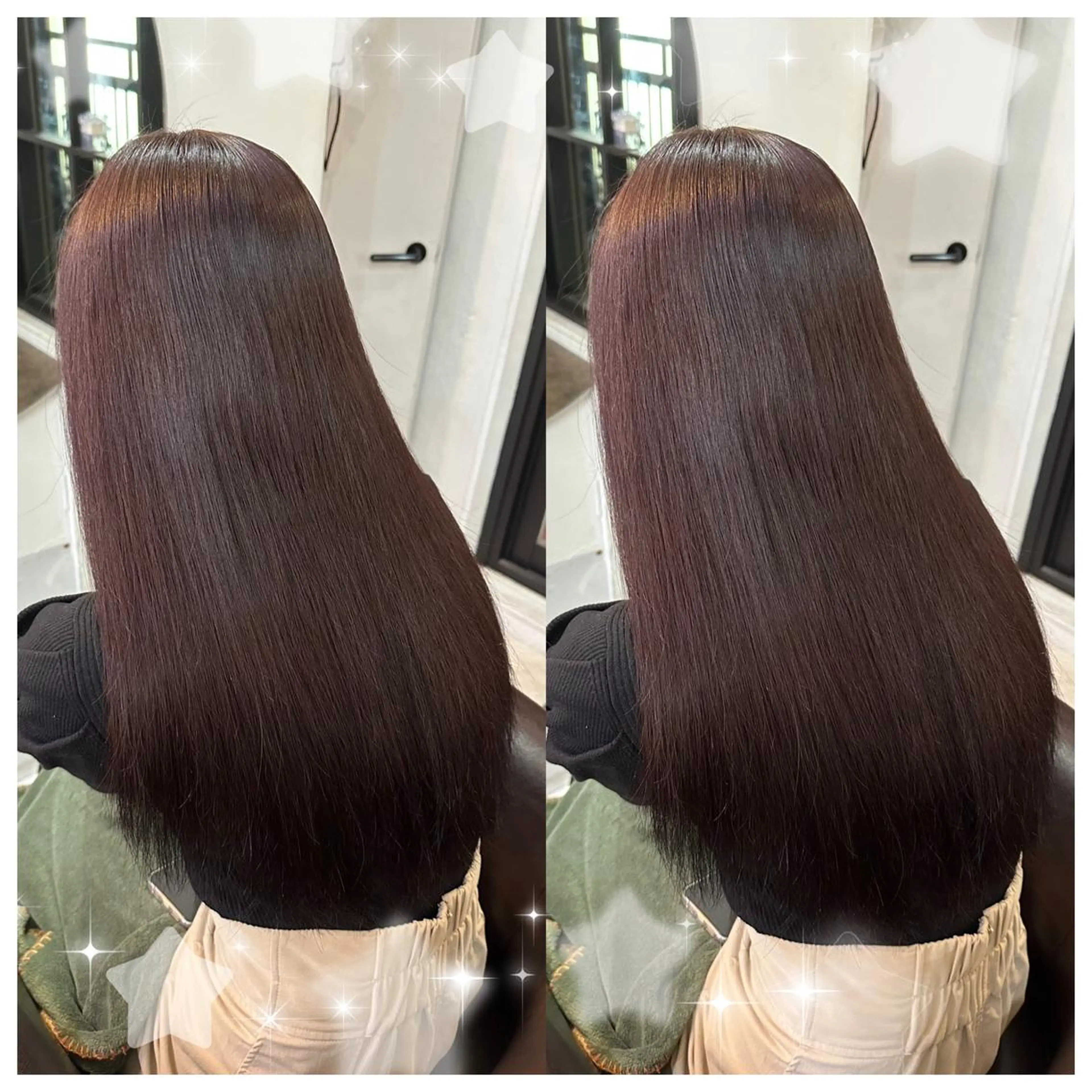 ロング カラー シールエクステ バレイヤージュ 黒髪 ブリーチ ブルーカラー セキグチ💞 lilaのマツエク・マツパデザイン