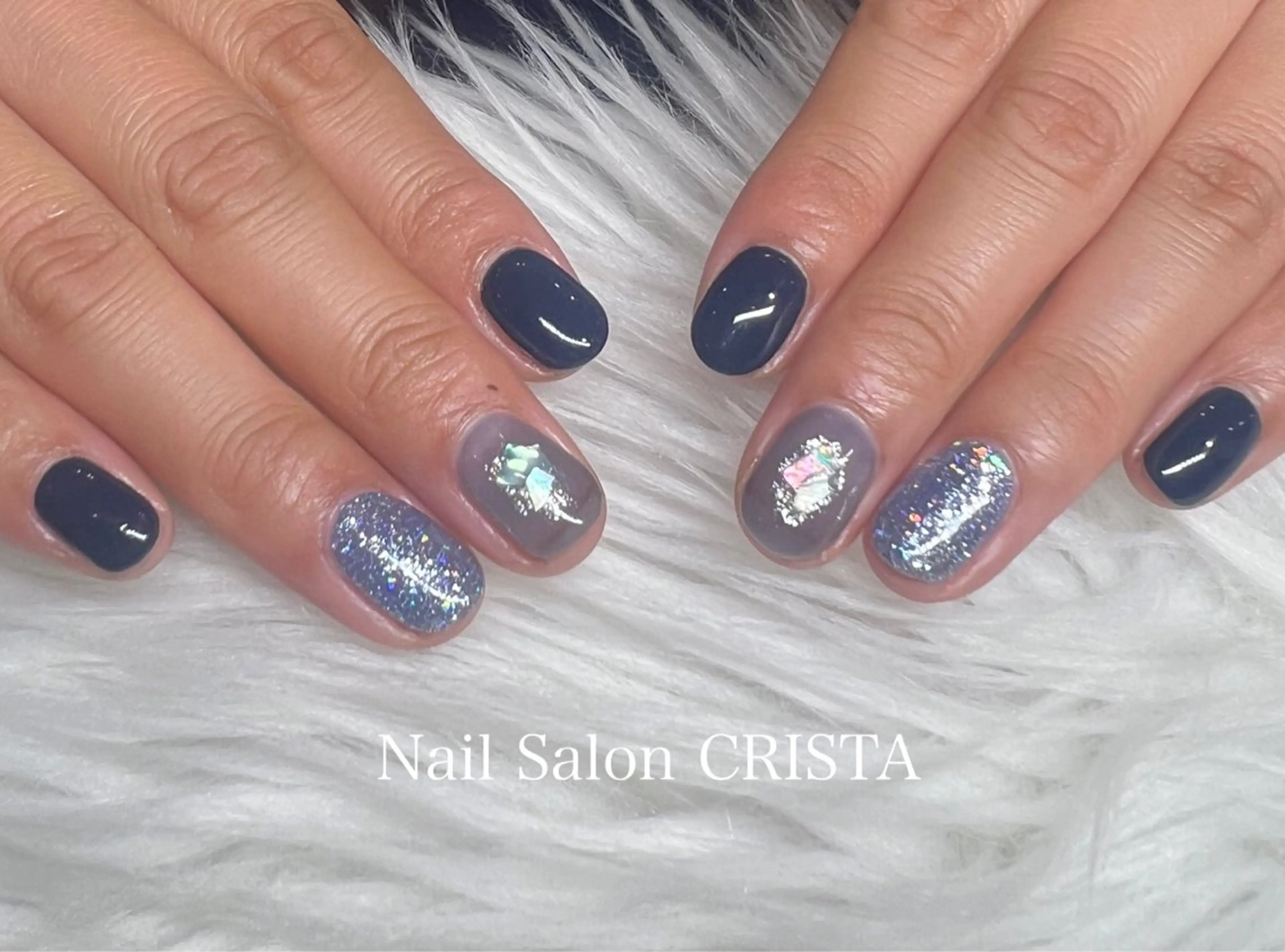 ネイル ブルー ジェルネイル パラジェル ハンドネイル Nail Salon CRISTA所属・CRISTA chikakoのネイルデザイン