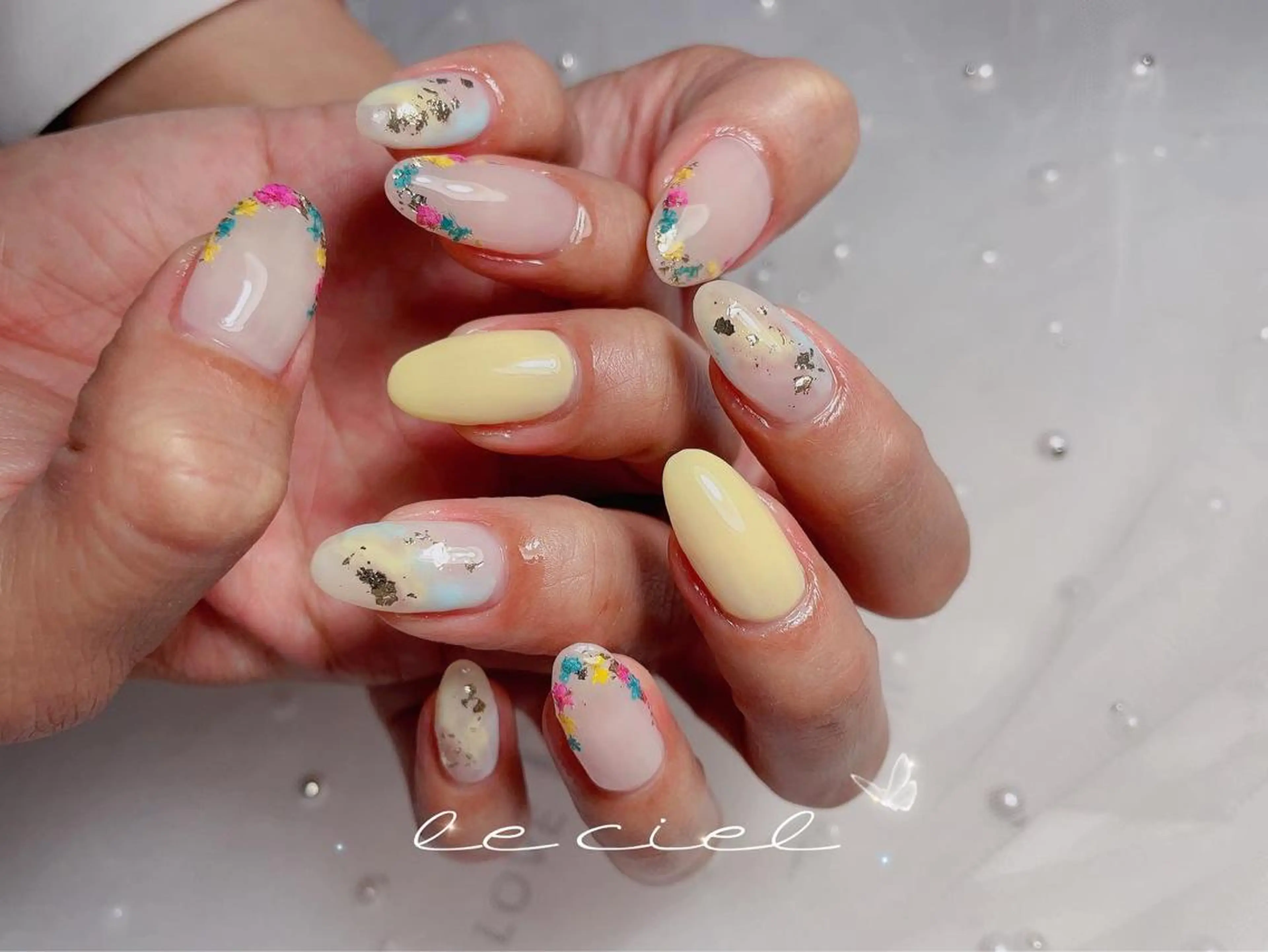 ネイル アートネイル フレンチネイル ジェルネイル 春ネイル Naka Rieのネイルデザイン