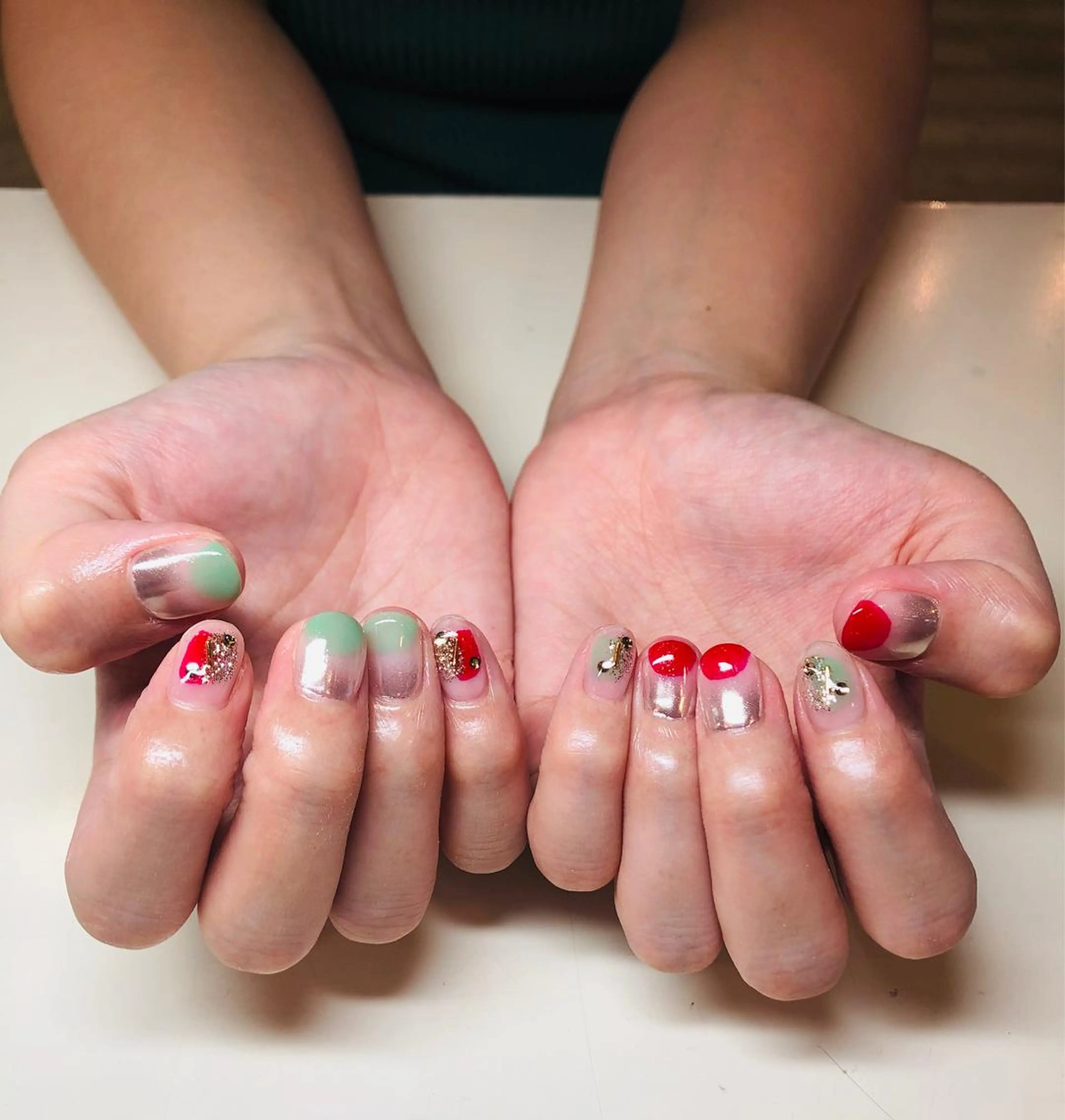 ネイル ハンドネイル いちじゅう あおいのネイルデザイン