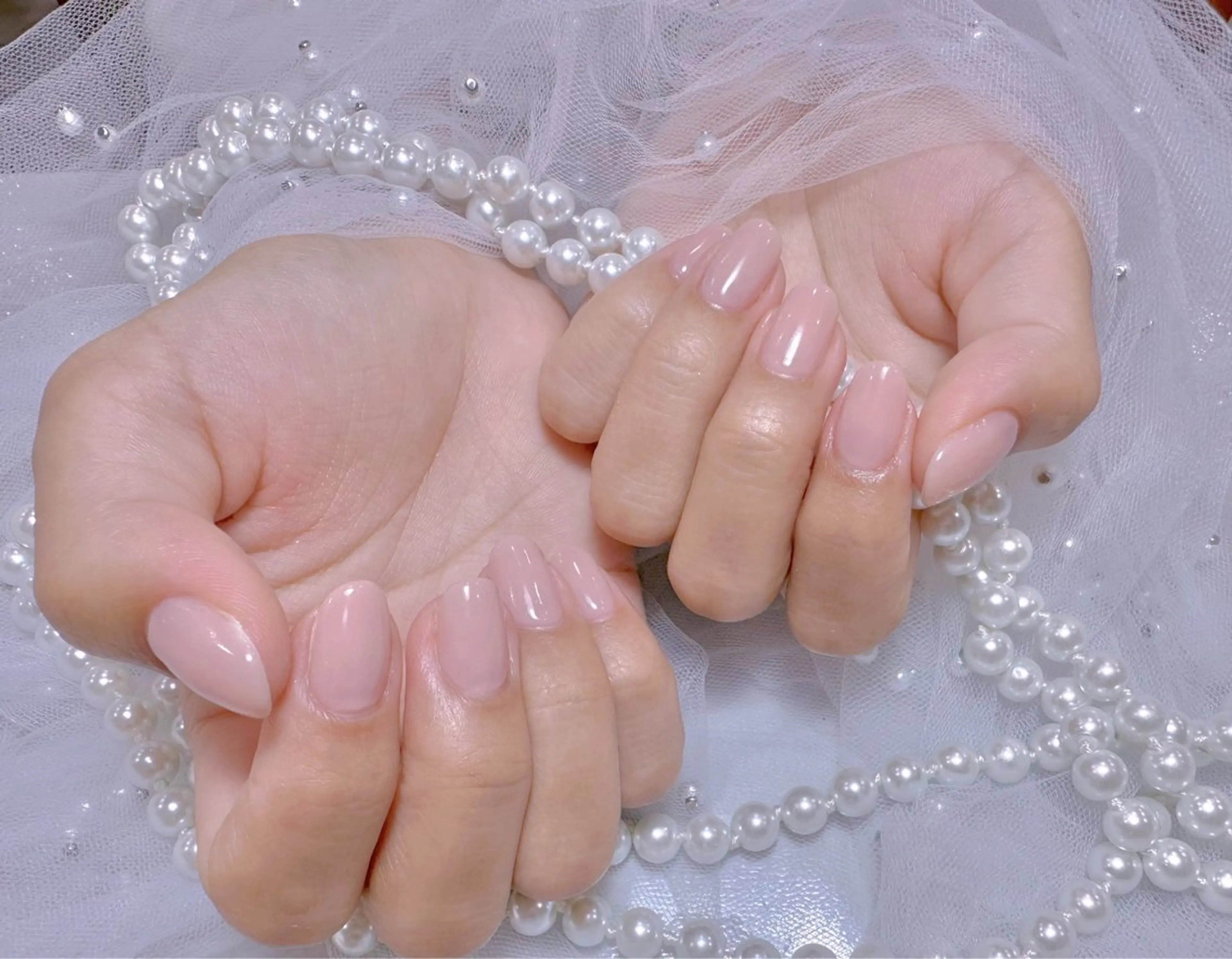 ネイル アートネイル フラッシュネイル フレンチネイル ガラスフレンチ グラデーション ハンドネイル You&Me Miyuのネイルデザイン