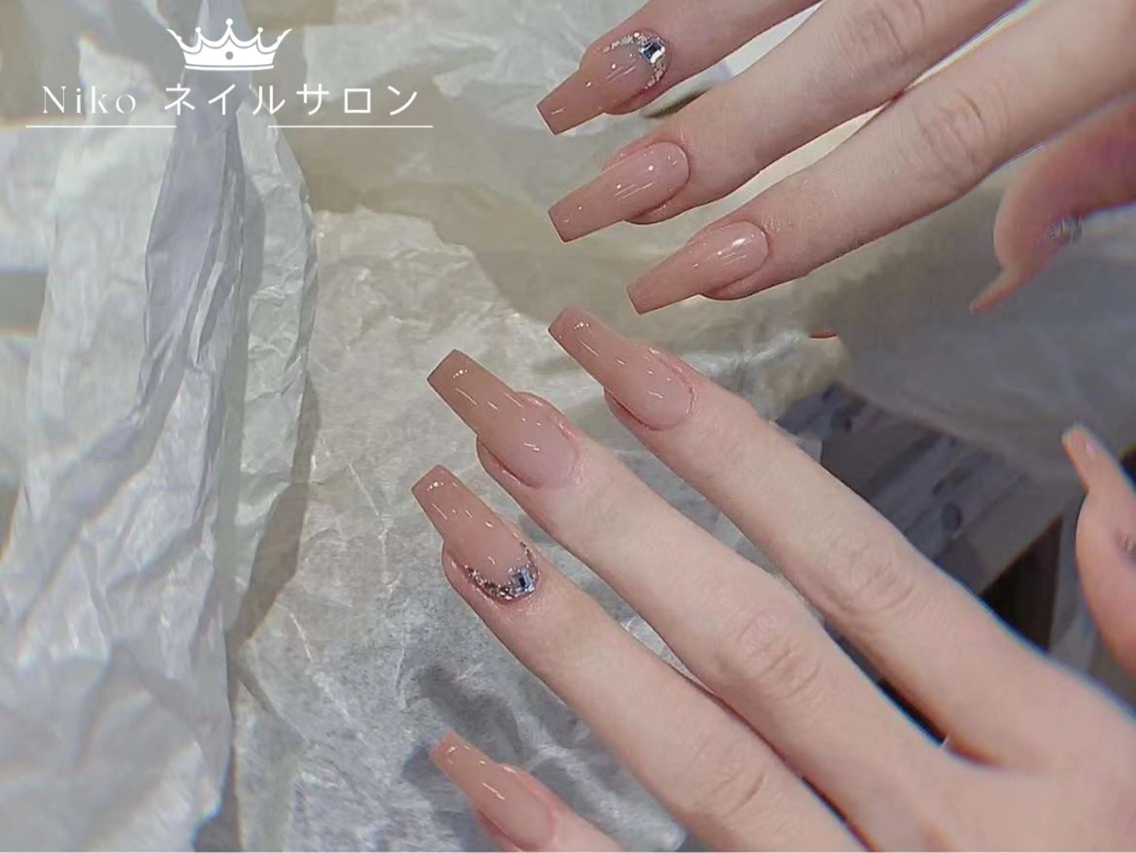 ネイル ジェルネイル ハート 韓国ネイル ニュアンスネイル パラジェル Niko nailサロンのネイルデザイン