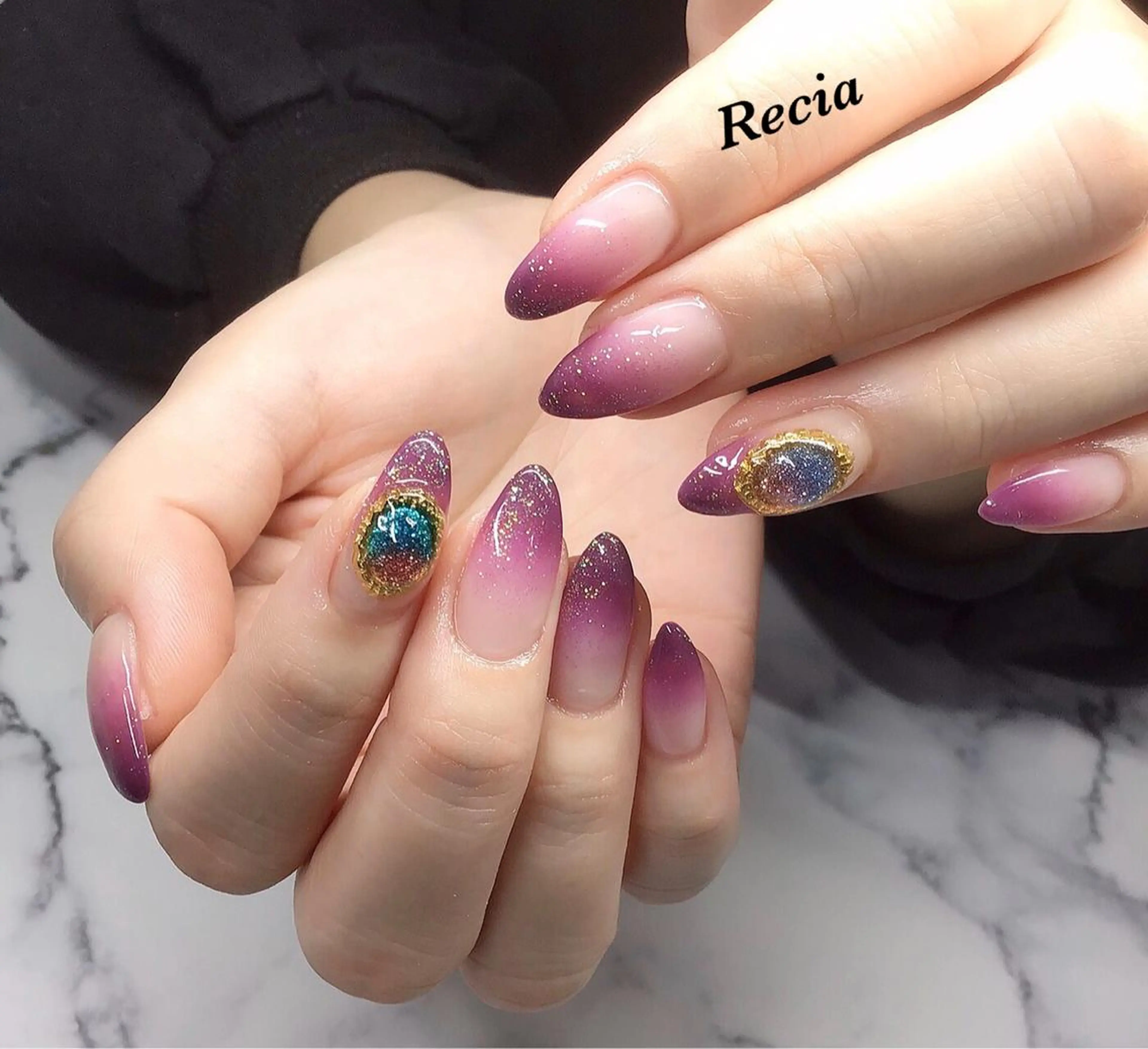 ロング カラー パーマ キッズ ネイル マツエク・マツパ 福田 加奈のネイルデザイン