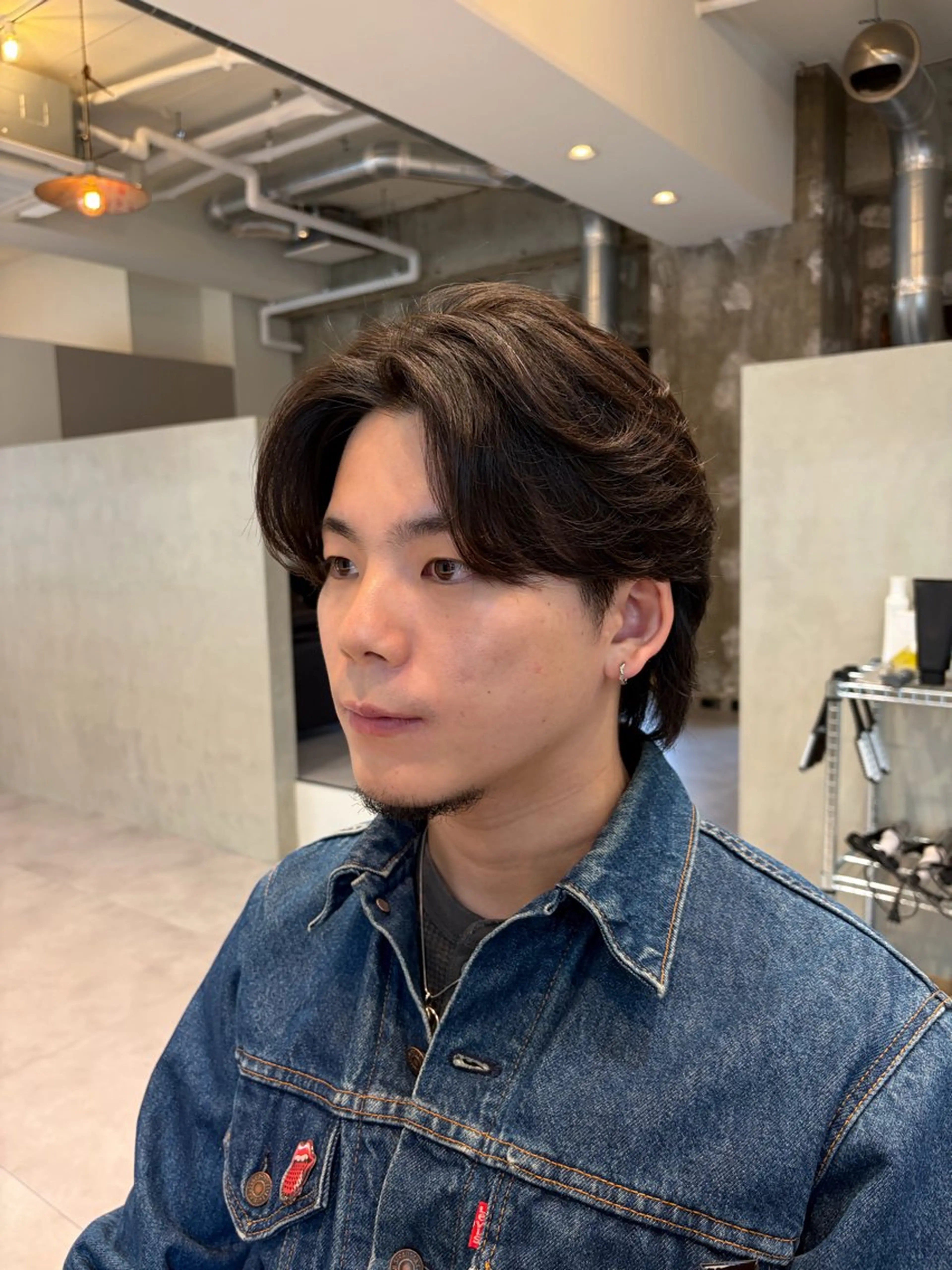 ショート パーマ メンズ センターパート FIX hair所属・メンズパーマ FIX 店長のヘアスタイル