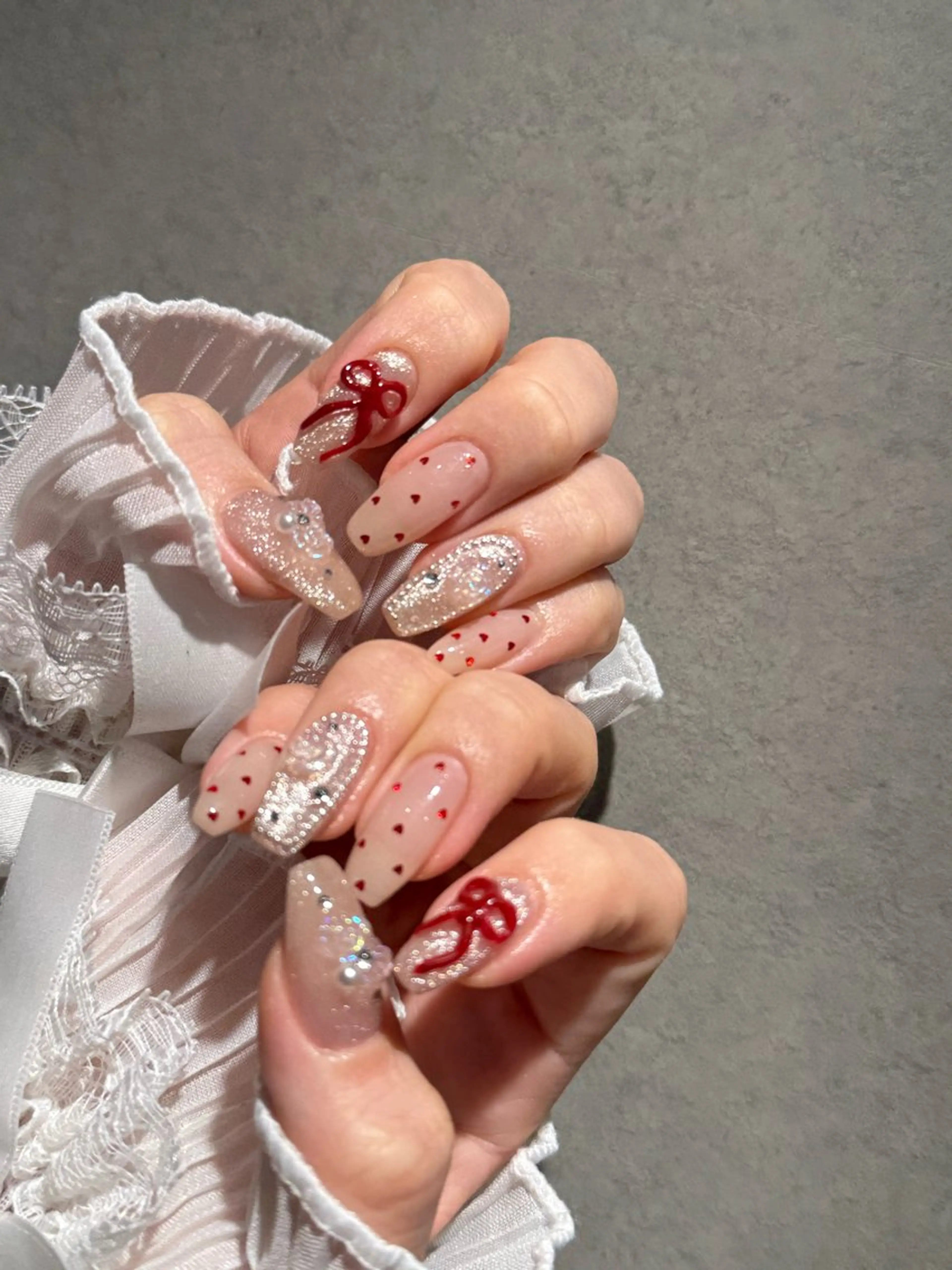 ネイル I-nailロング /ワンホン/キラキラのネイルデザイン