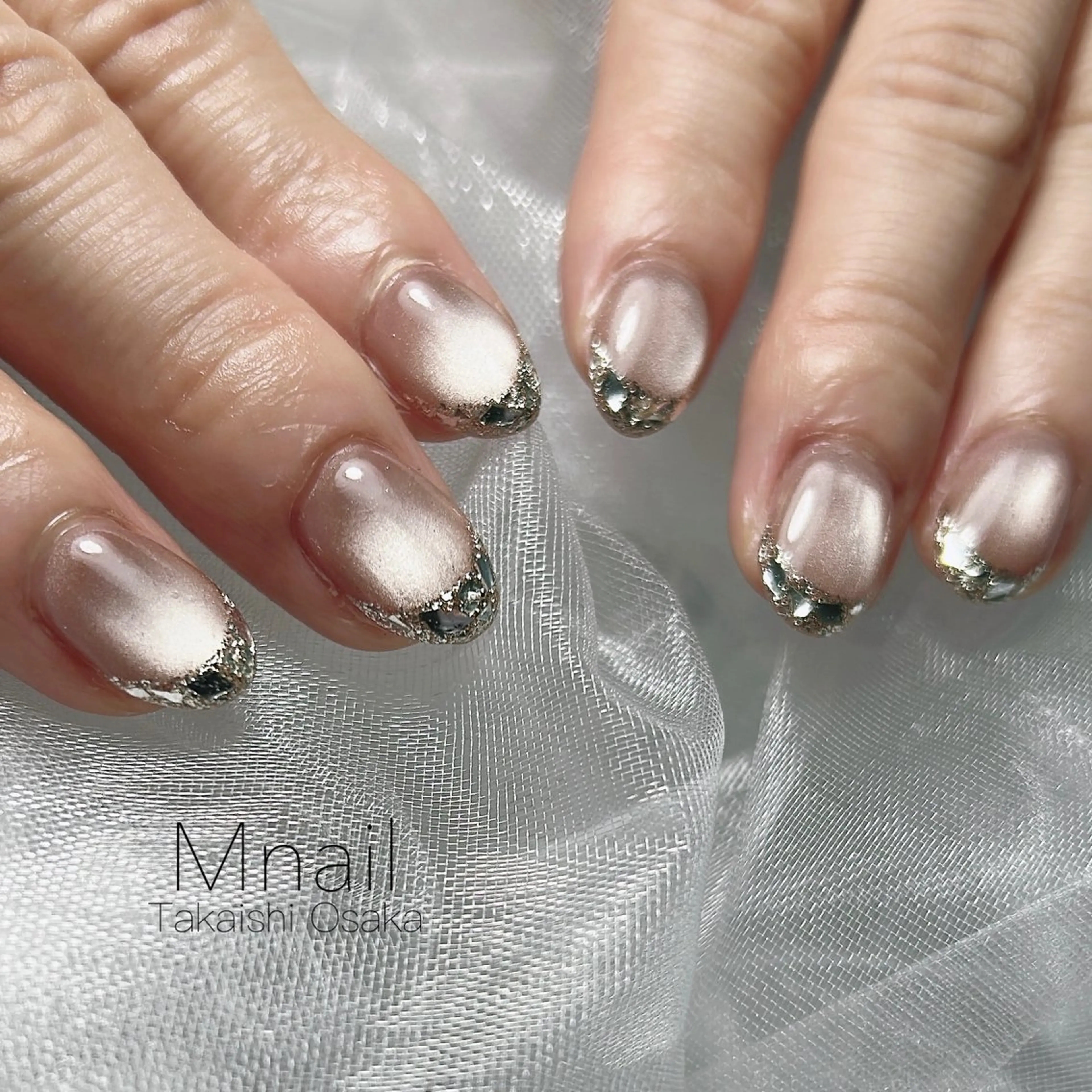 ネイル フレンチネイル ガラスフレンチ M nail所属・M nailのネイルデザイン