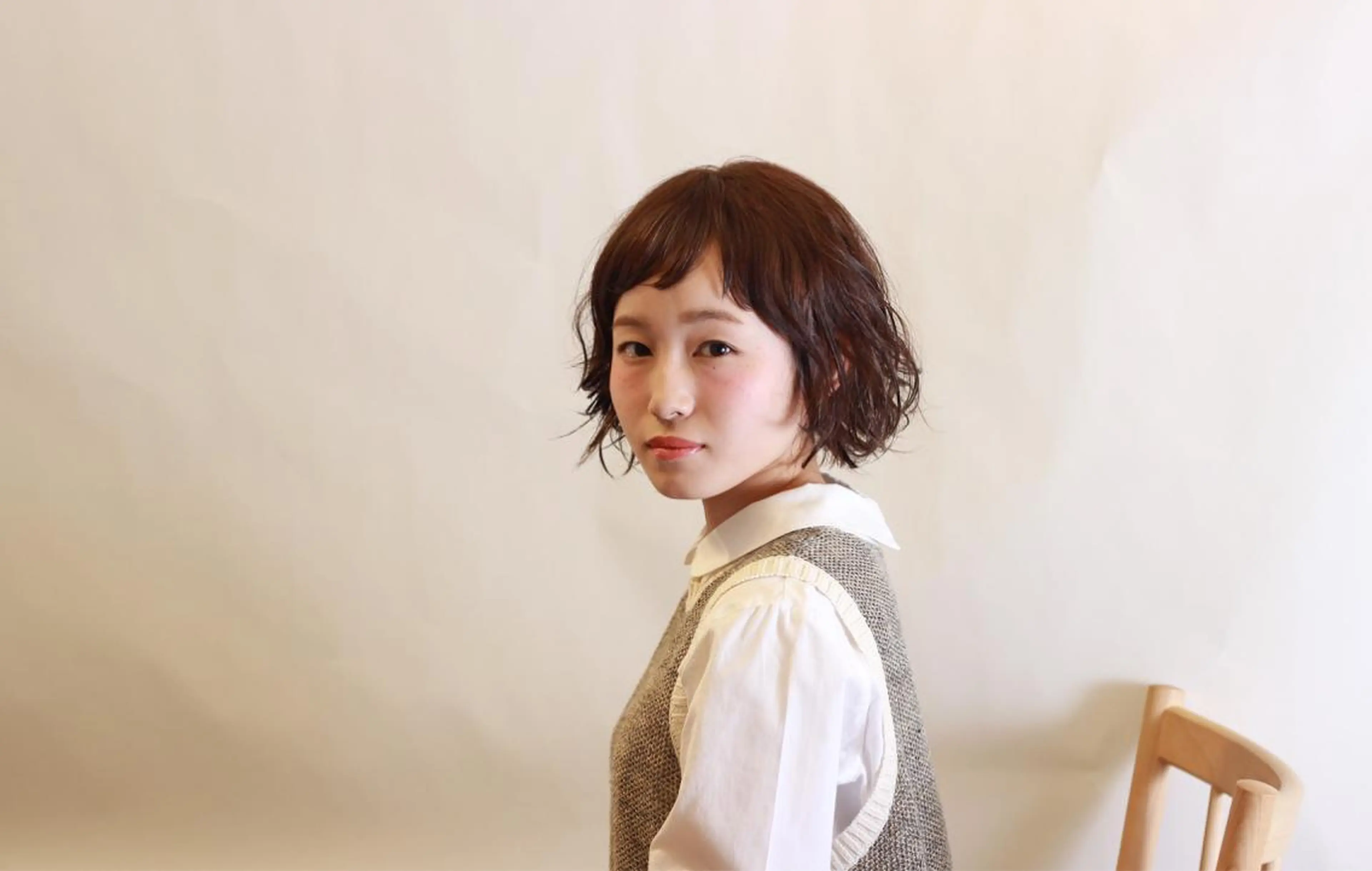 ショート カラー くせ毛 ショートヘア イノセントヘア所属・平尾駅直結/徒歩0分 イノセントヘアのヘアスタイル