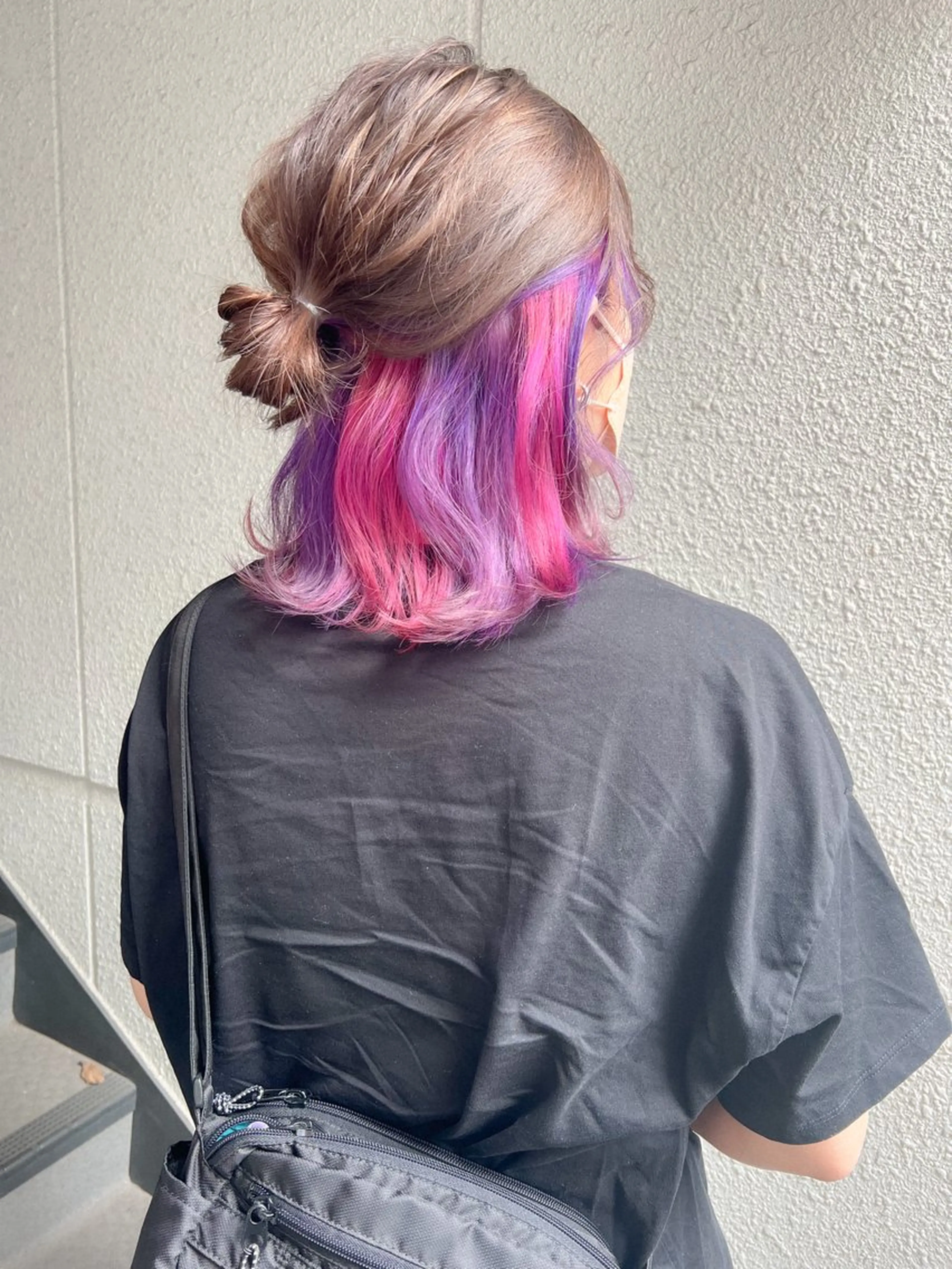 ミディアム カラー ヘアアレンジ インナーカラー カラーパティシエ facce🌼ikoのヘアスタイル