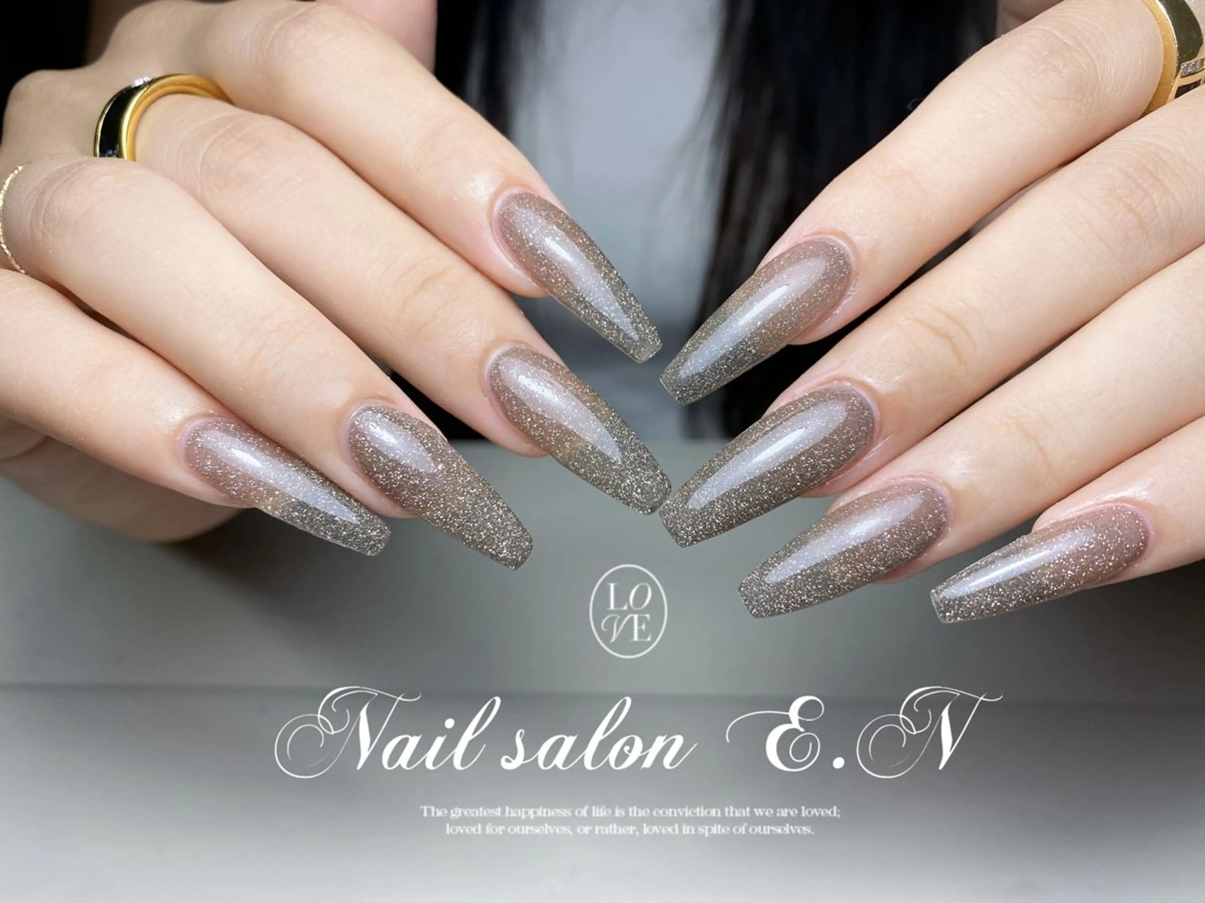 ネイル アートネイル オーロラネイル ガーリー キラキラネイル 韓国ネイル ハンドネイル E.N🦋 長さ出し/持ち込みのネイルデザイン