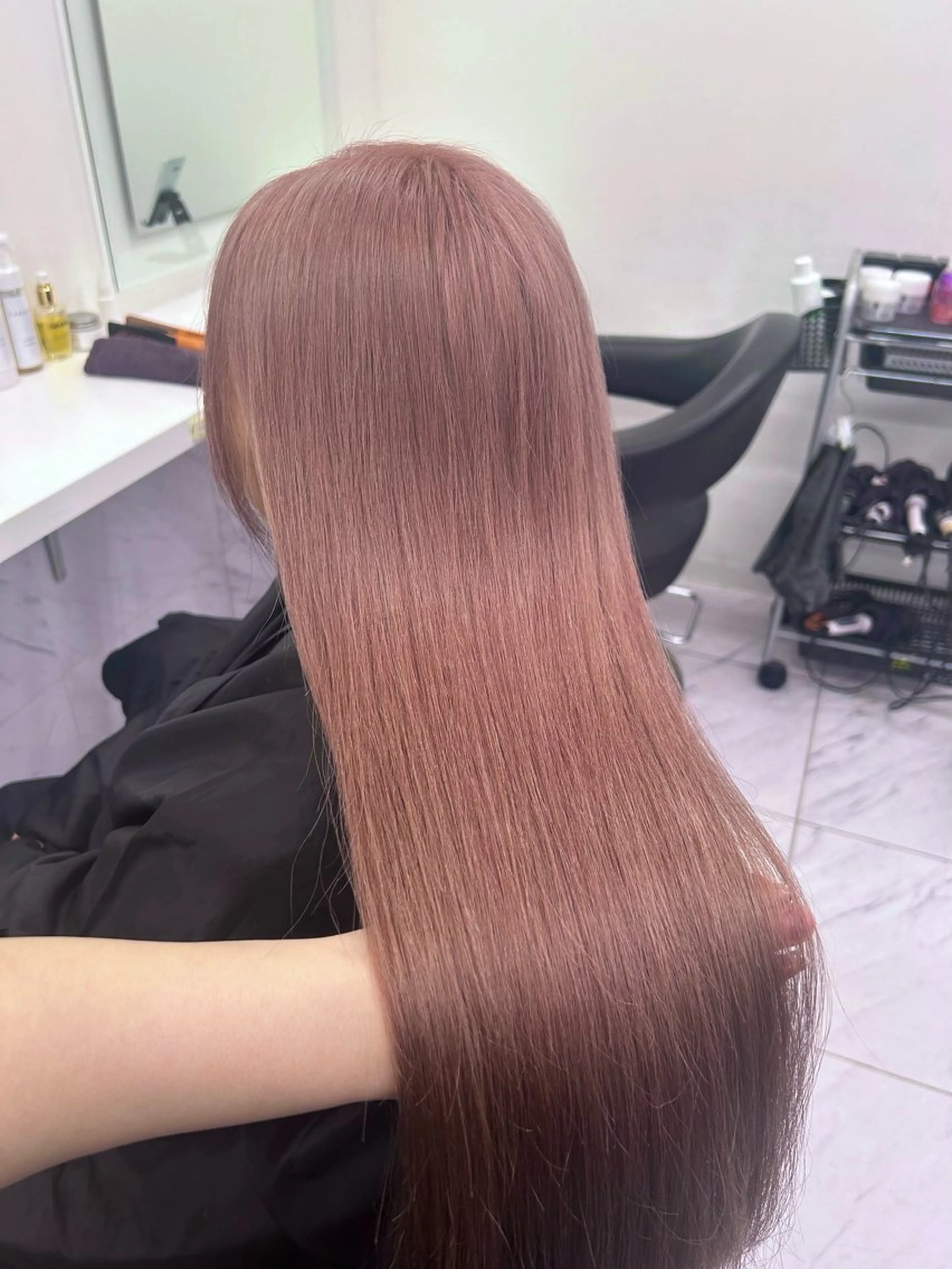 ロング カラー パーマ ヘアアレンジ メンズ キッズ ブリーチなしカラー/ ブラウン/レイヤーのヘアスタイル