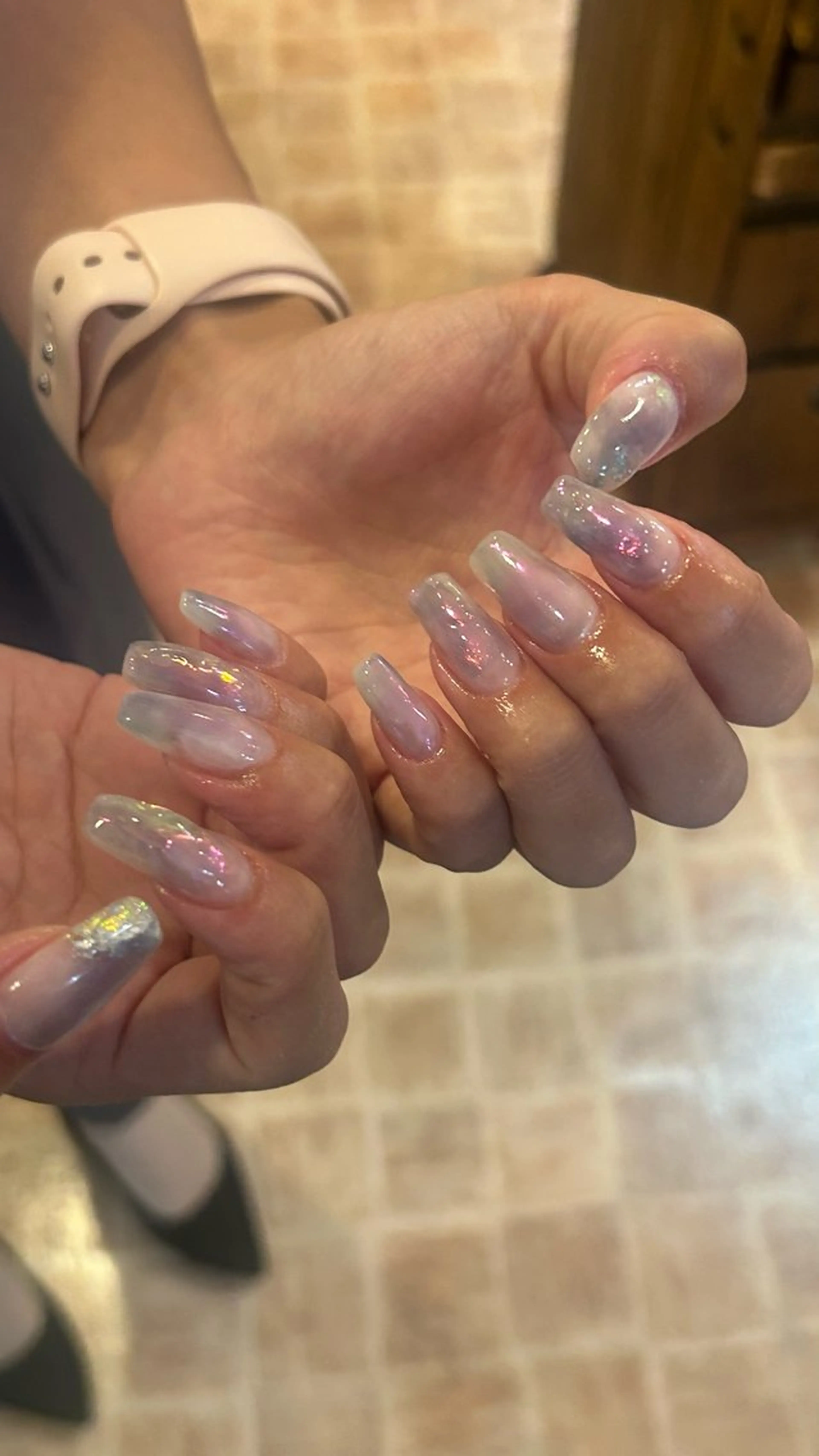 ネイル ブルー パープル ハンドネイル sun.lino所属・小野寺 千尋のネイルデザイン