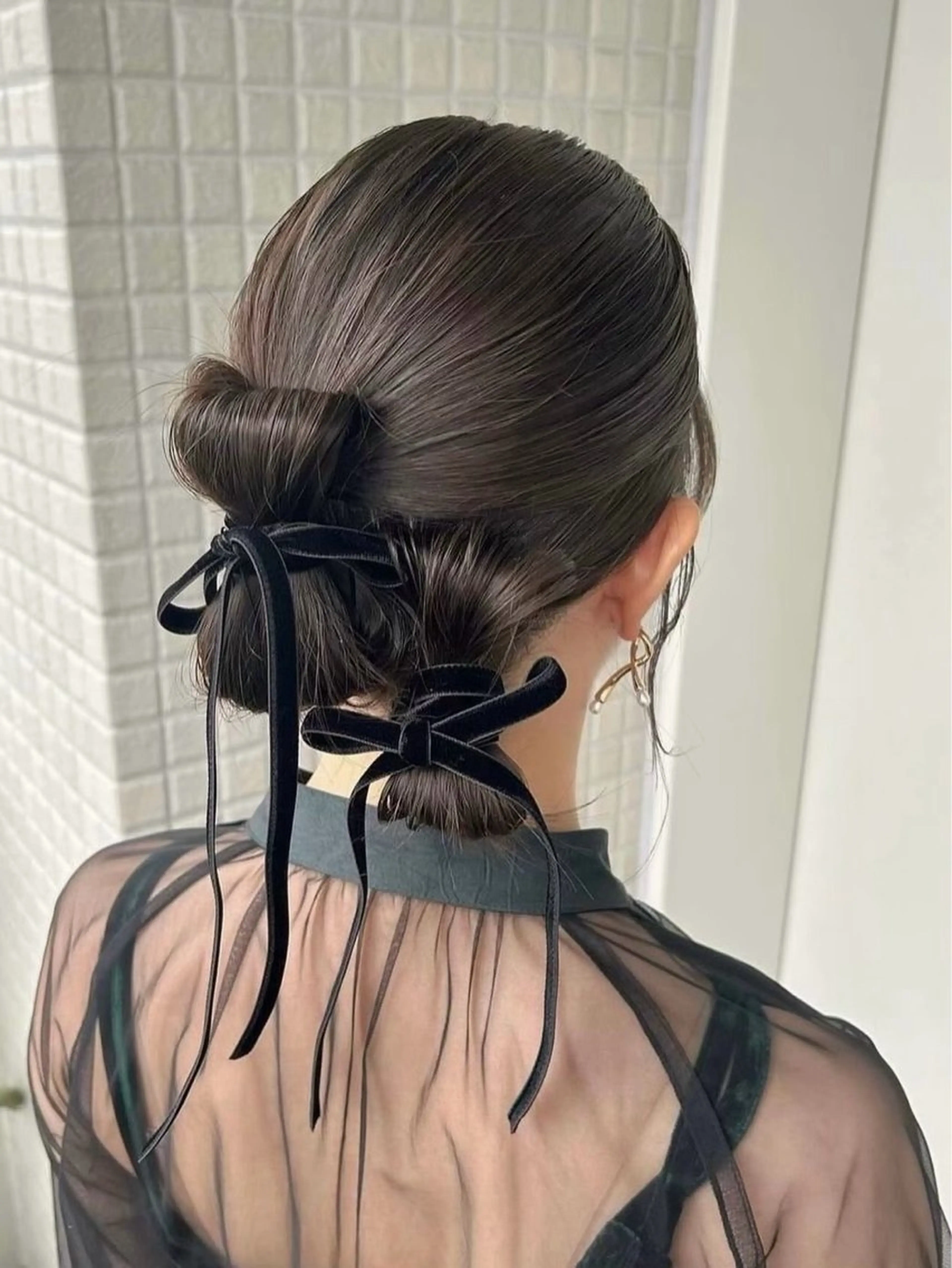 セミロング ヘアアレンジ 成人式 結婚式・ブライダル 卒業式のヘアスタイル 艶カラー/縮毛矯正/ ケア/アレンジ/桜悠のヘアスタイル