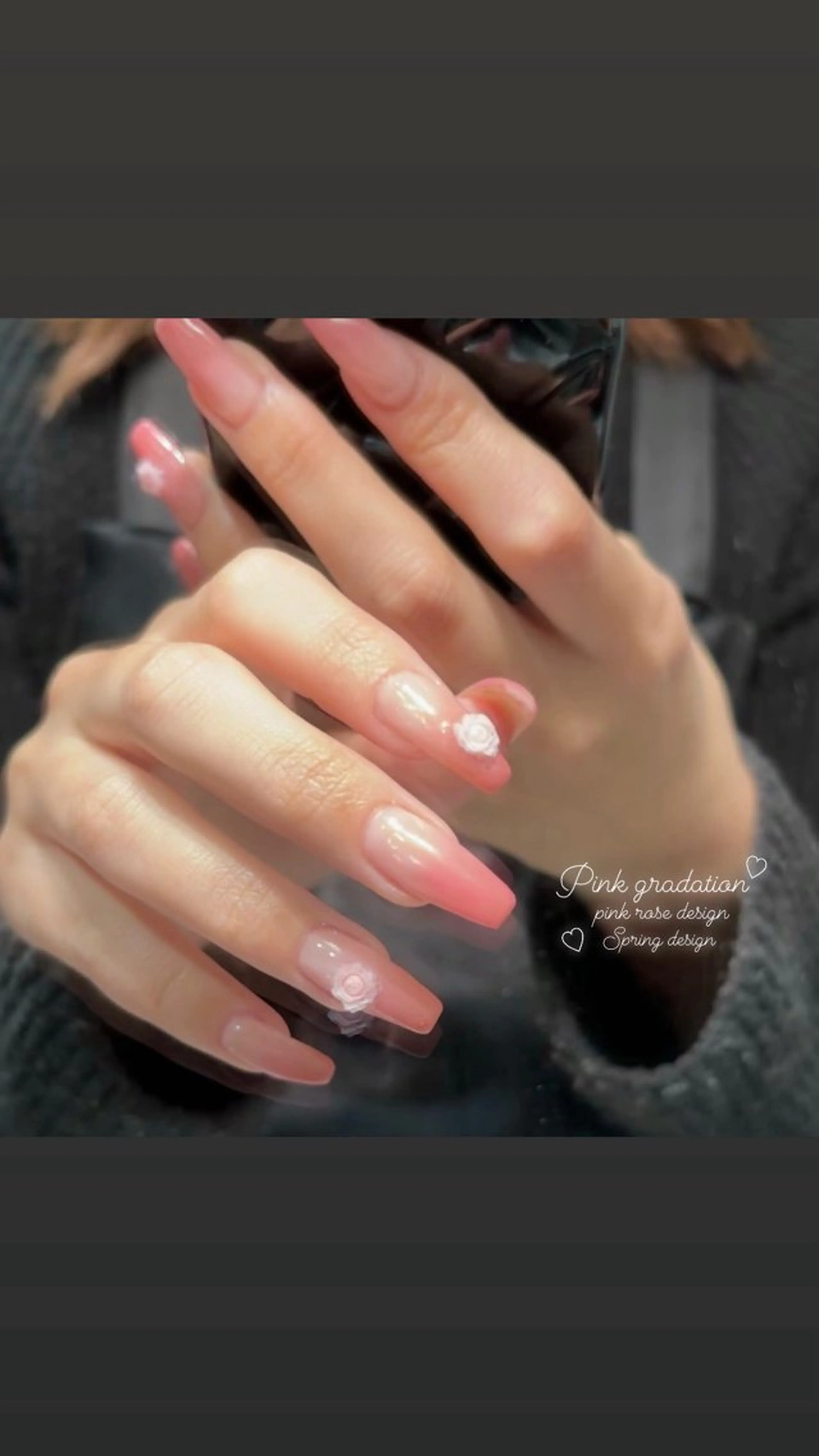 【オフ無】長さだし🎀グラデーション🤍の写真