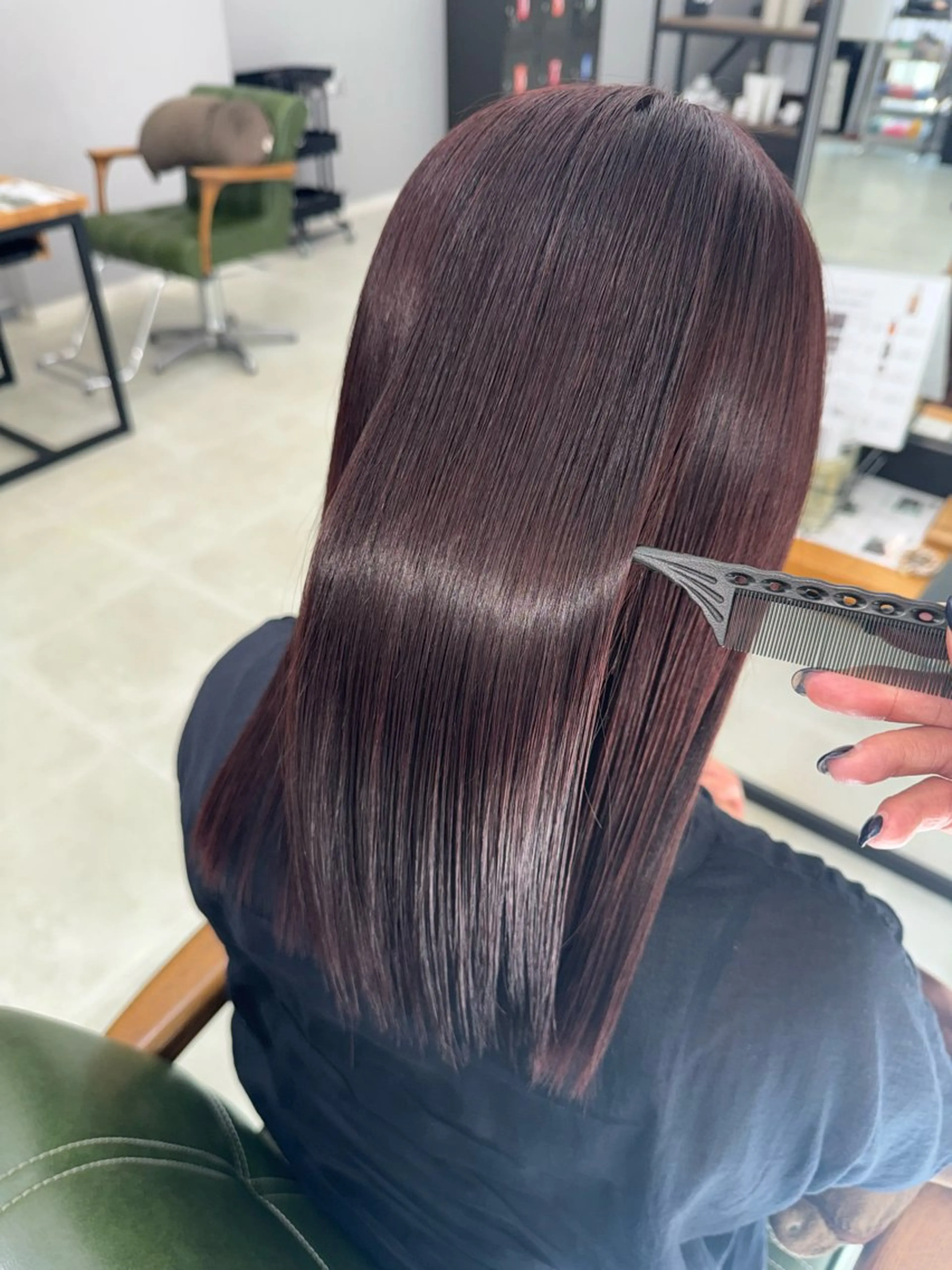 セミロング 縮毛矯正 カット 縮毛矯正 トリートメント 小池 風賀のヘアスタイル