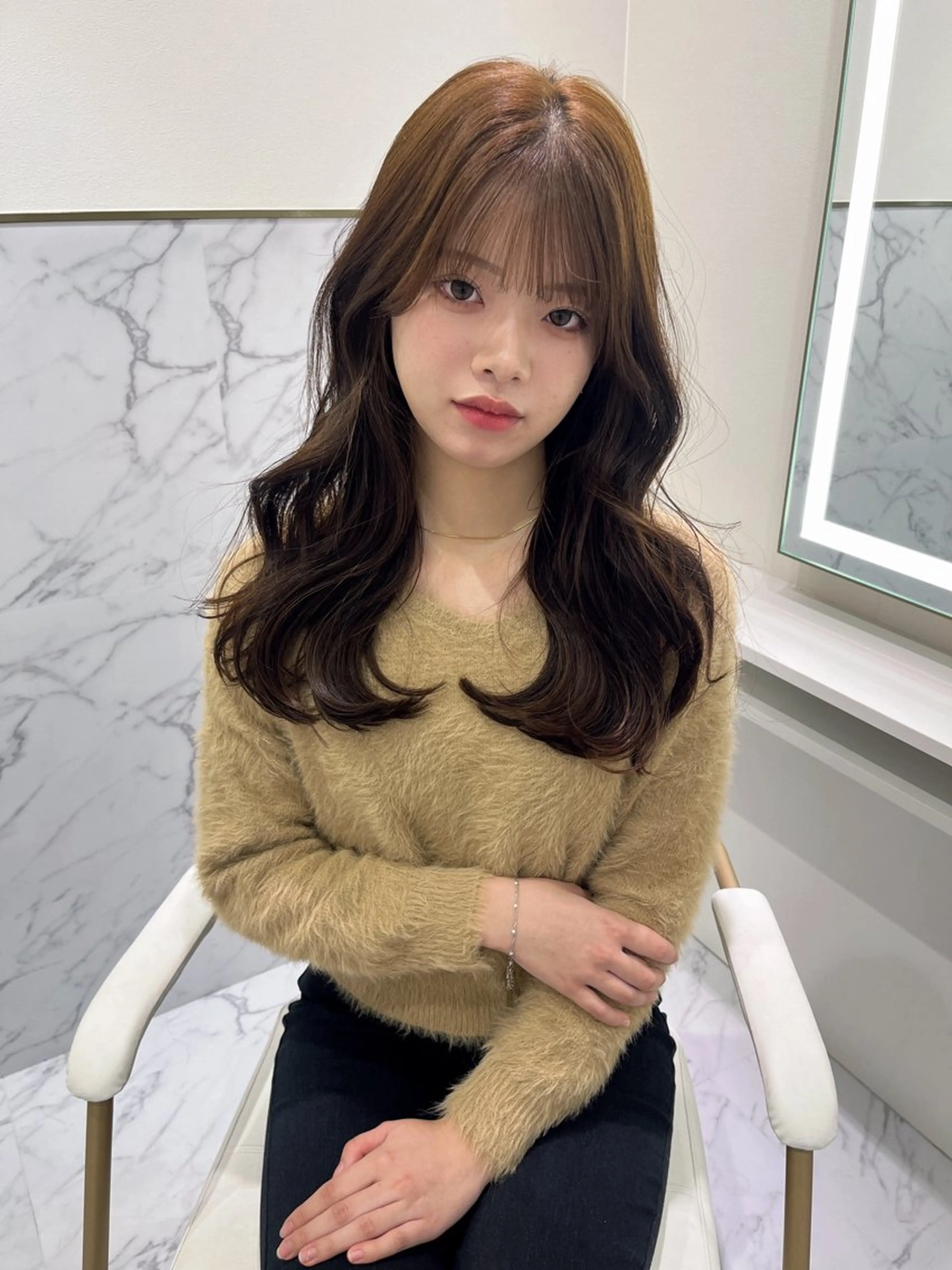 セミロング ヘアカラー ParveMix / 山本 玲南🫧🪽のヘアスタイル