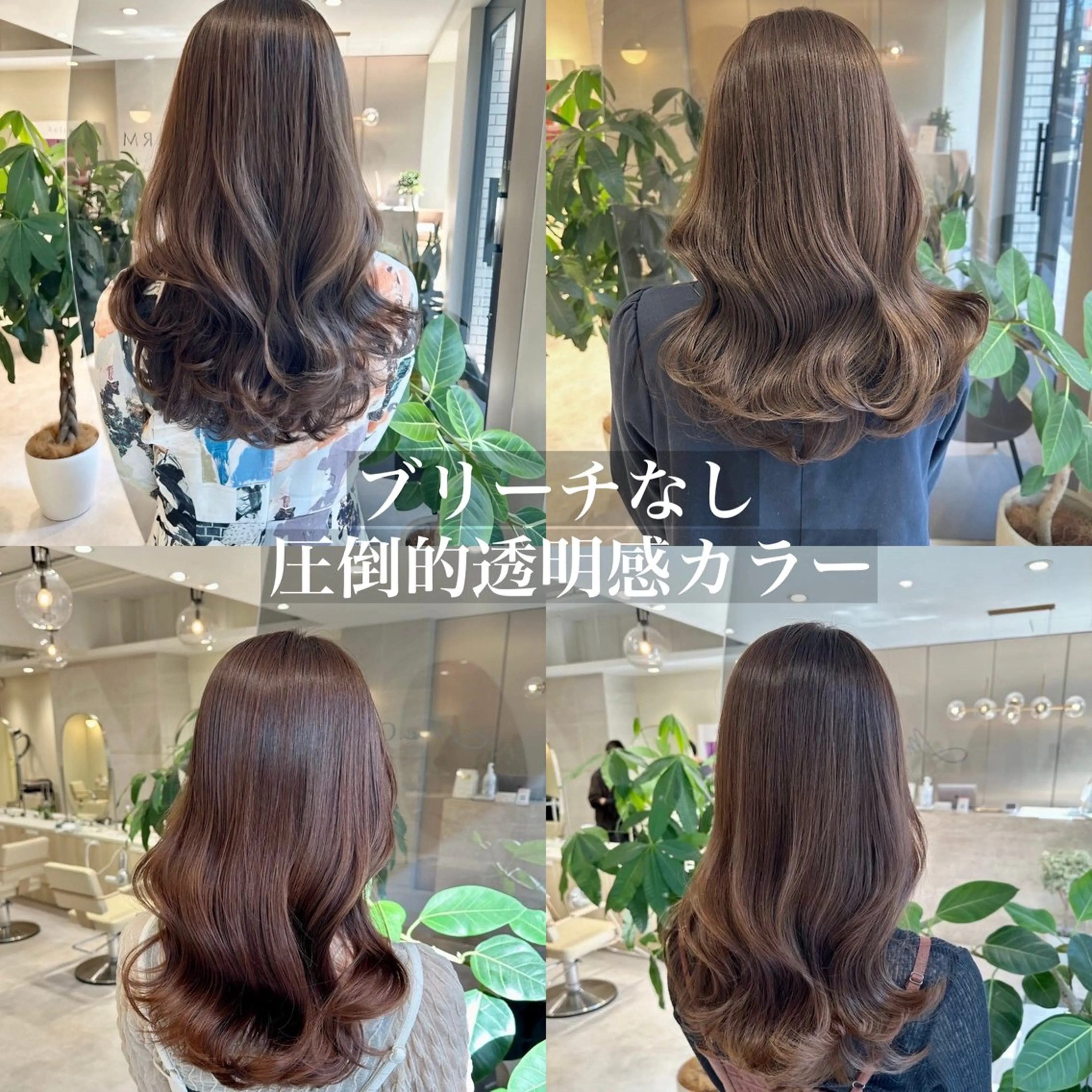 セミロング カラー 透明感カラー カット ヘアカラー 韓国風/小顔レイヤー /艶カラーのヘアスタイル