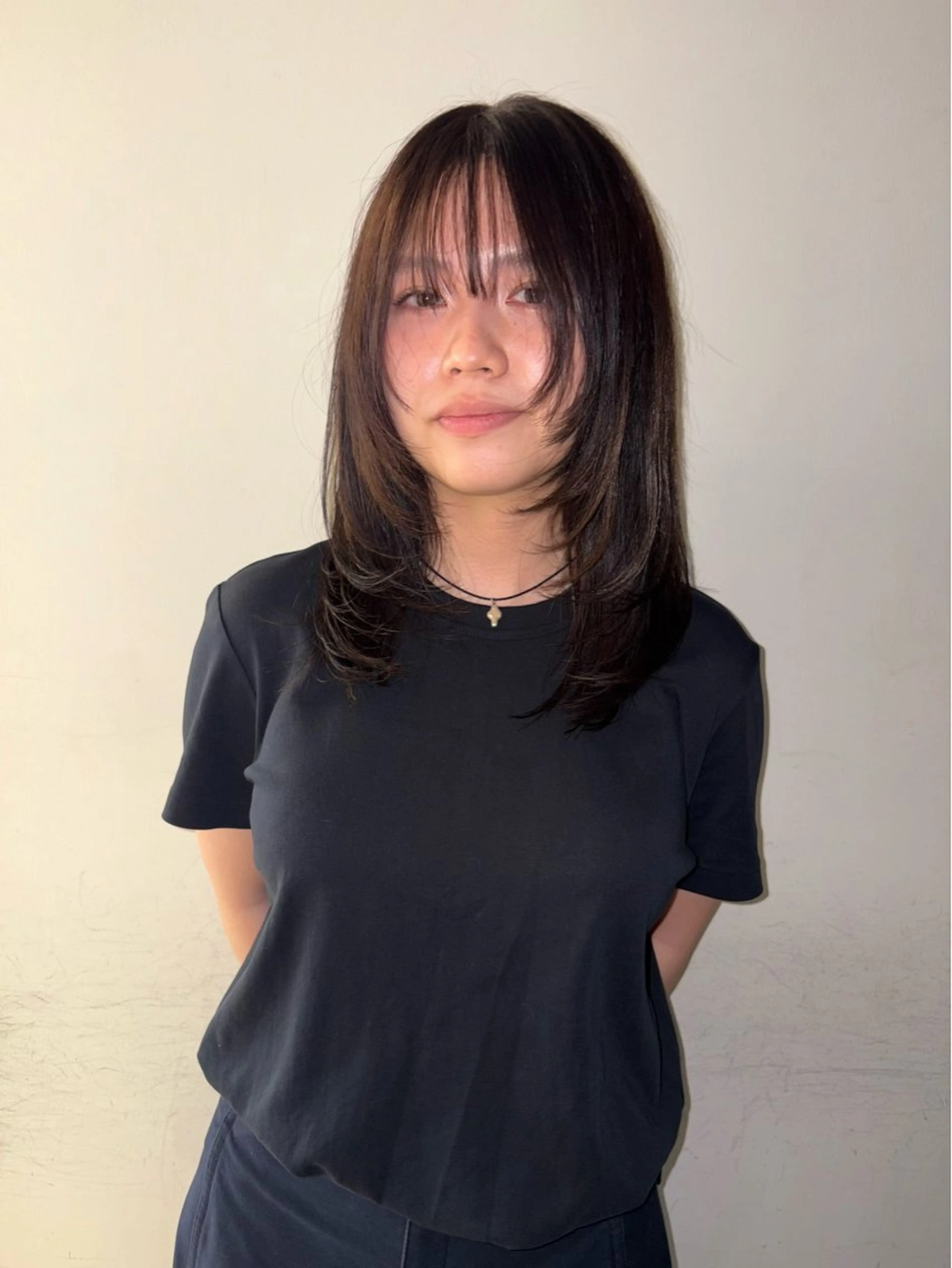 ミディアム ボブ 顔まわりレイヤー 髪質改善 レイヤーカット トリートメント カット ヘアカラー MARI ｟津田沼駅｠のヘアスタイル