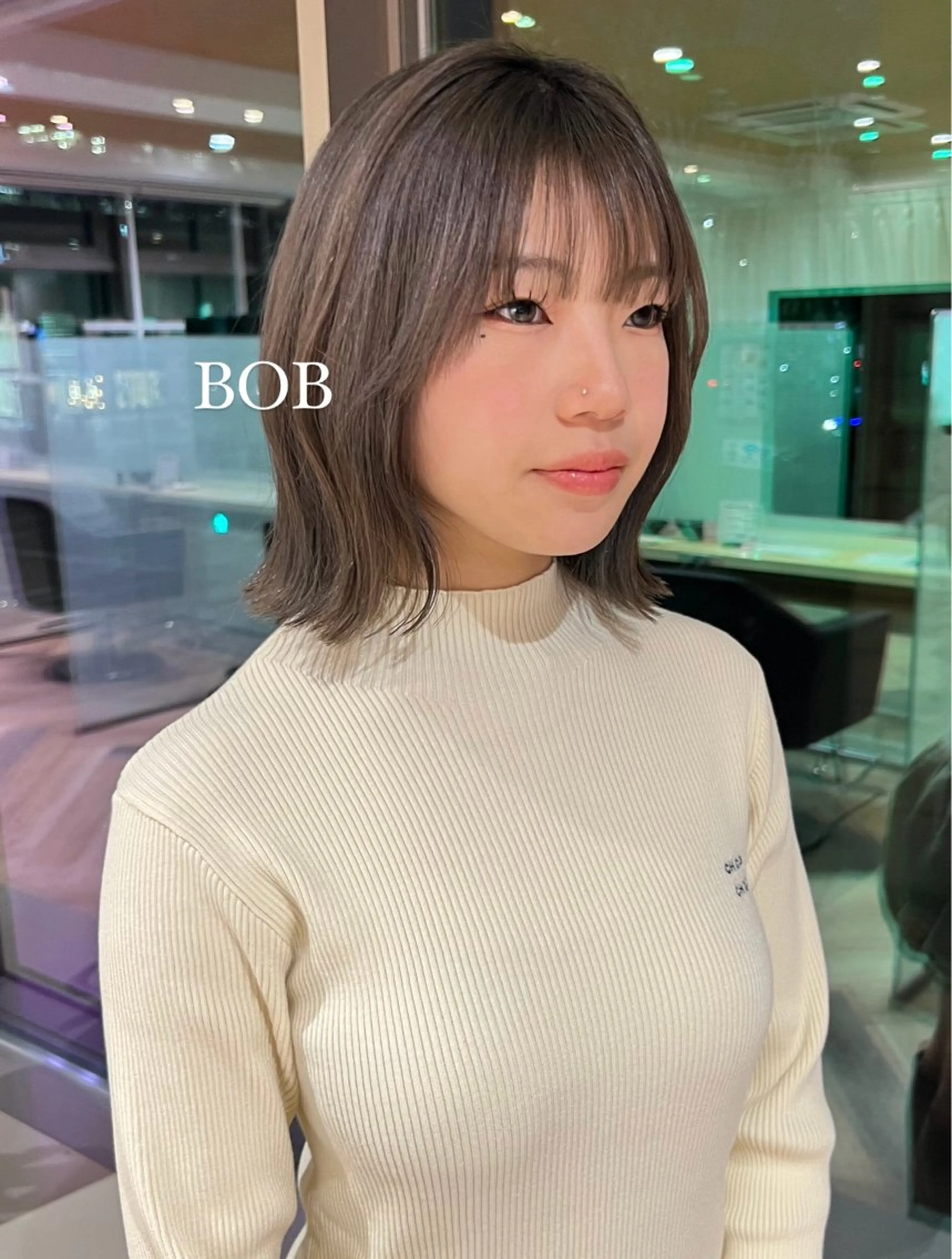 ミディアム ボブ 加納千華 /ボブ/ぱつっとボブのヘアスタイル