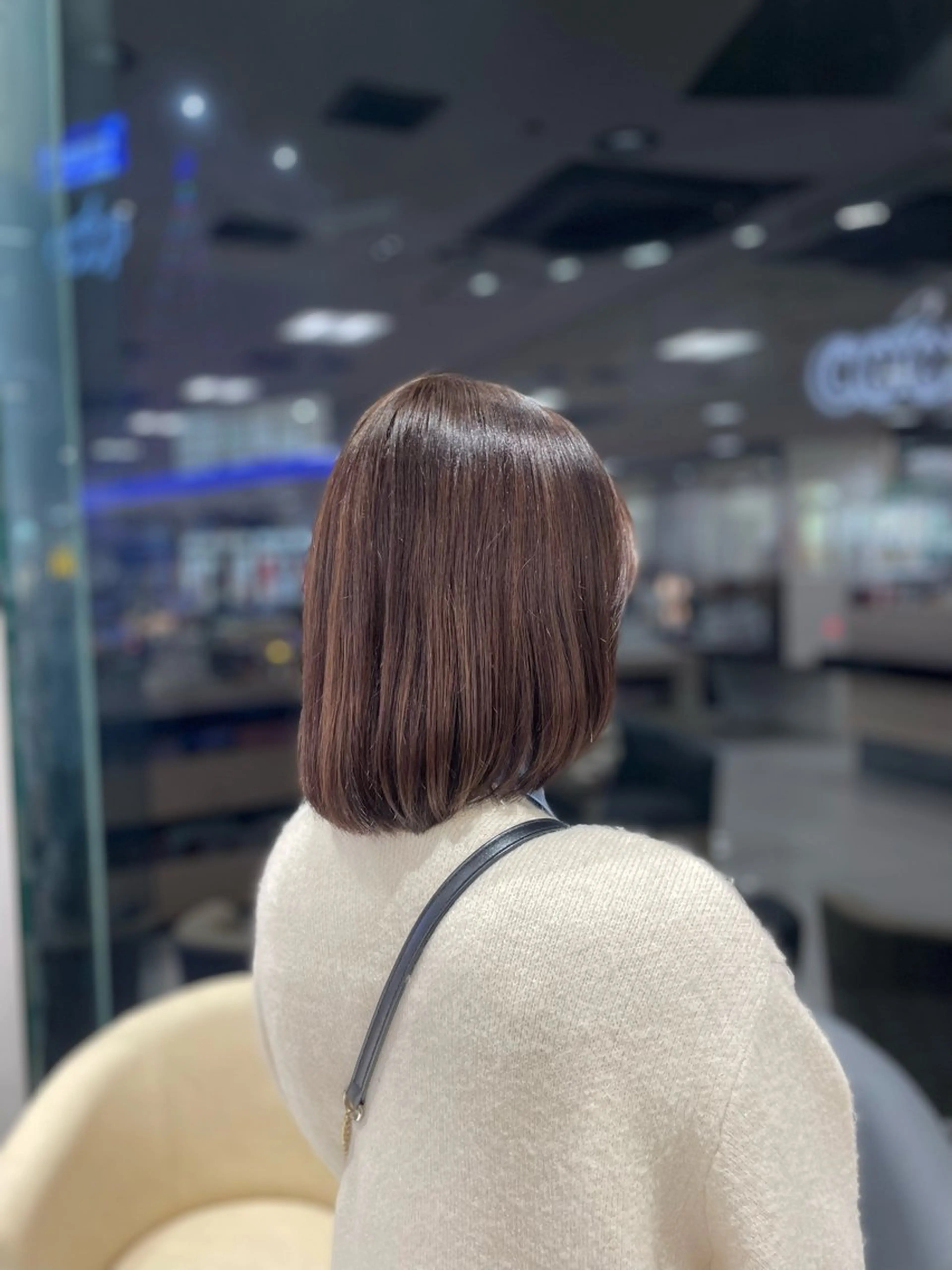 ミディアム クロスパーマ/うる艶 カラー/Kurumiのヘアスタイル