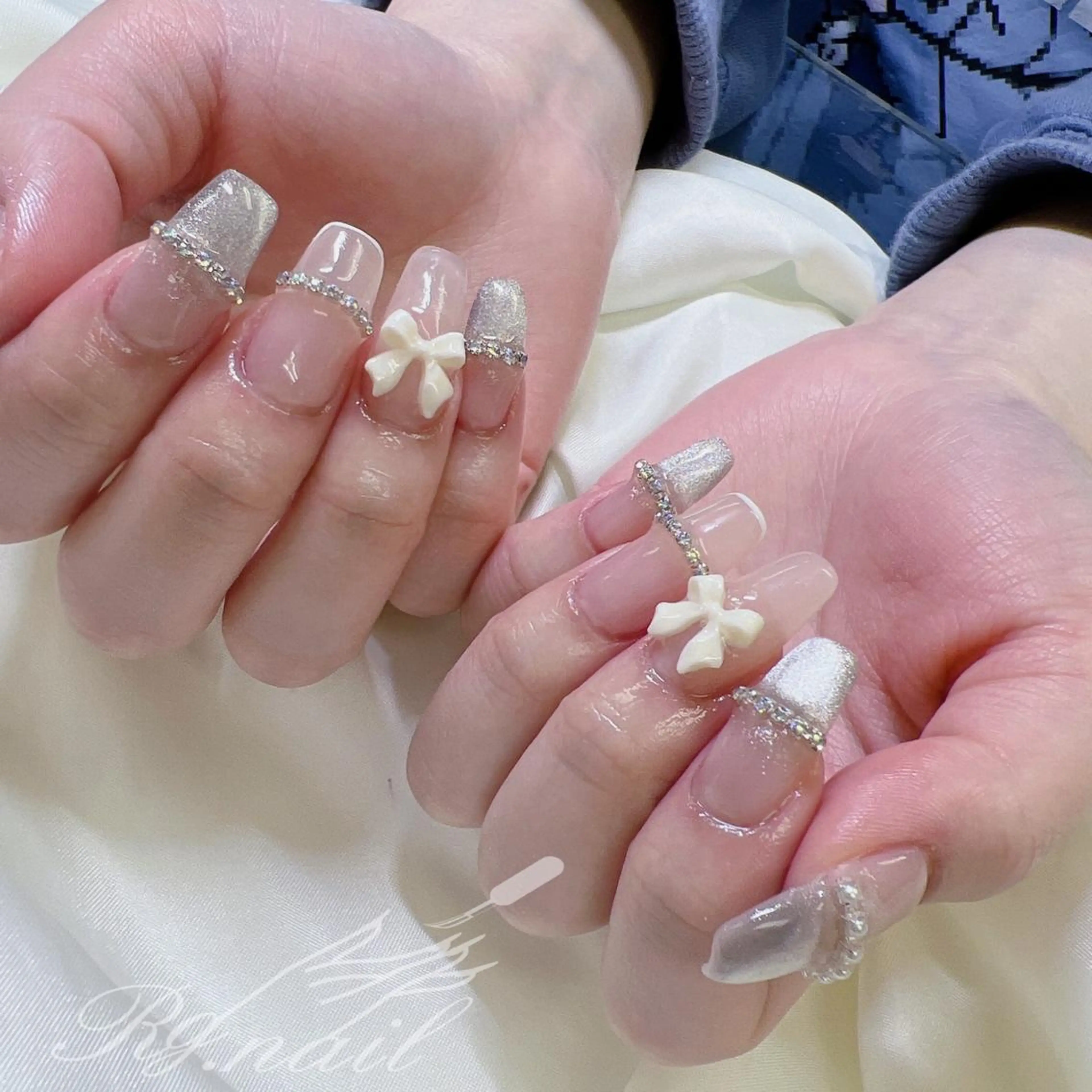 ロング ネイル リボン Cho Artネイル所属・Cho Art ネイルのネイルデザイン