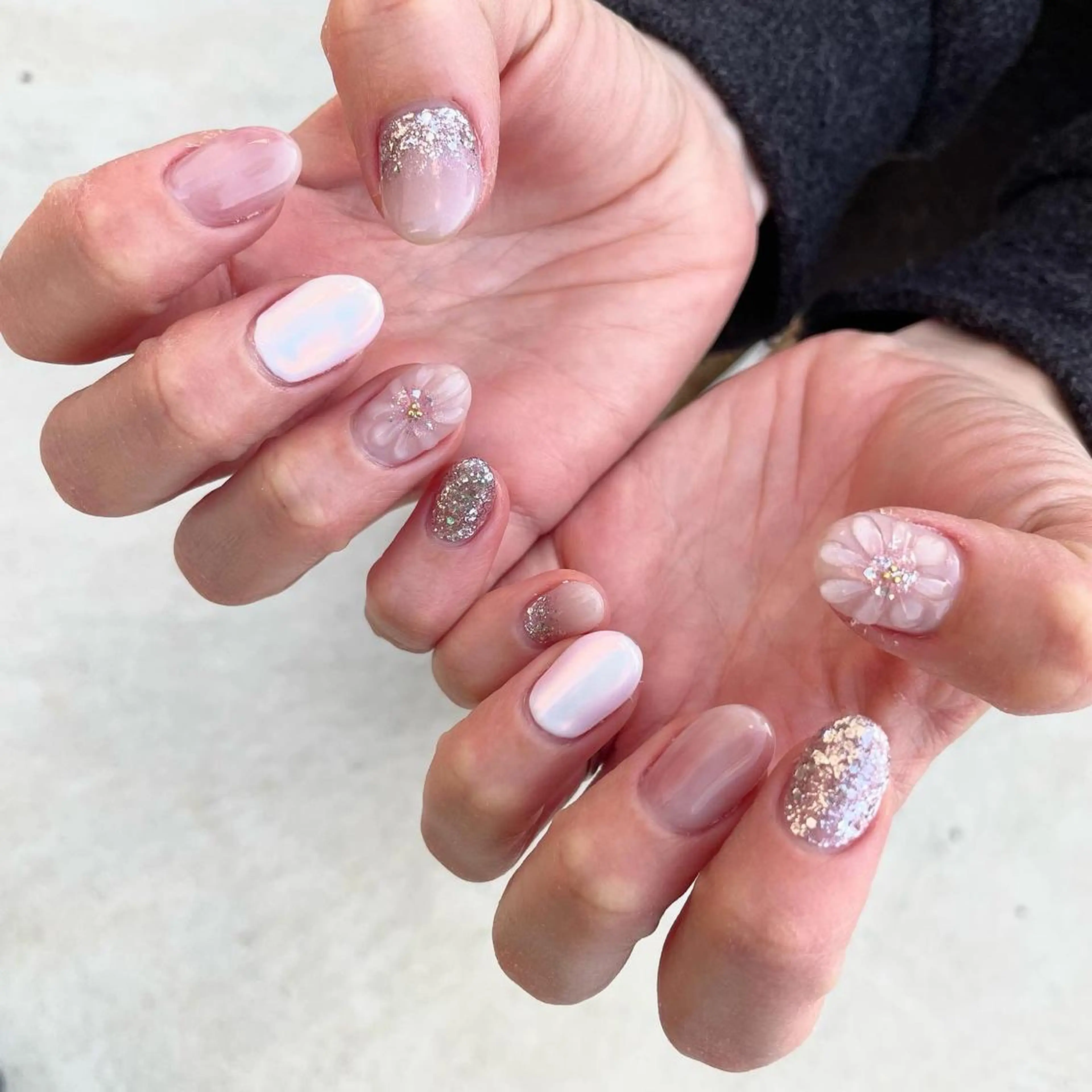 ネイル 春ネイル ハンドネイル Sea  nail by emaのネイルデザイン